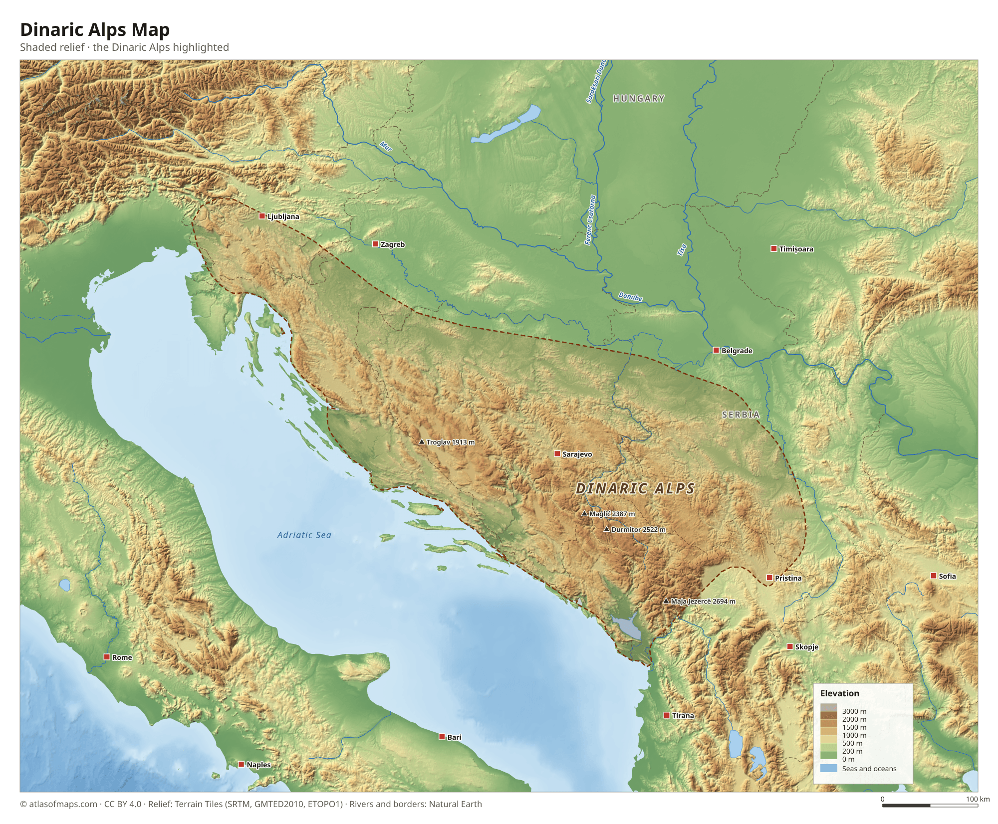 Dinaric Alps Map