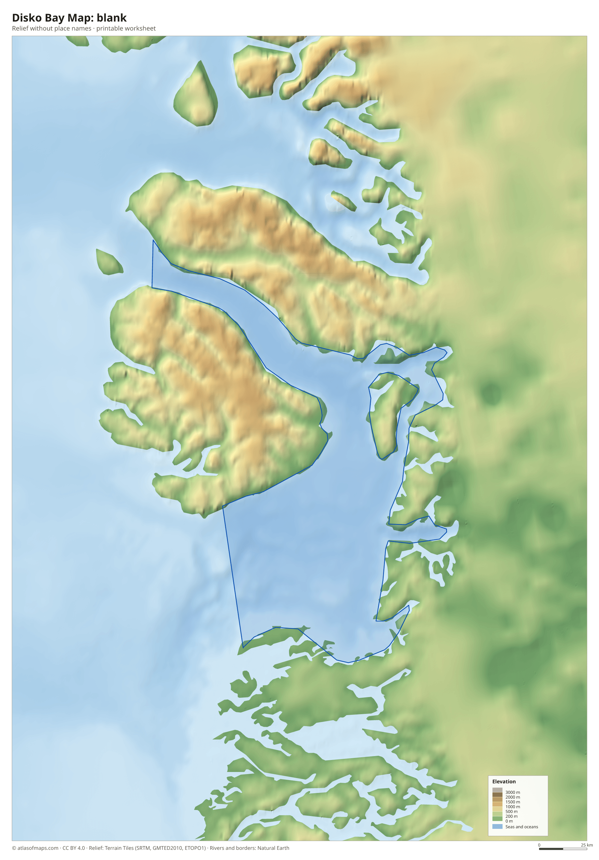 Disko Bay Map without names