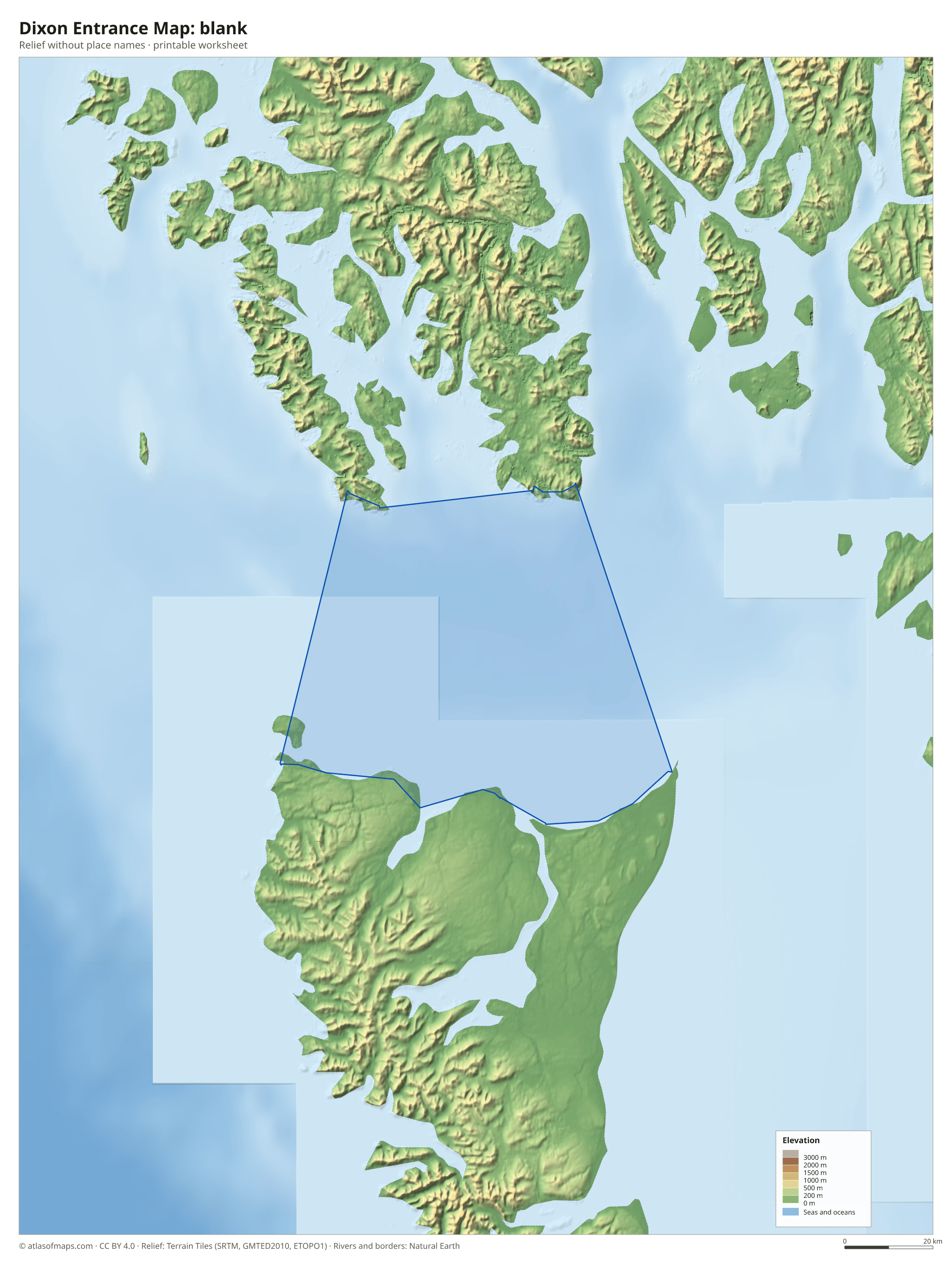 Dixon Entrance Map without names