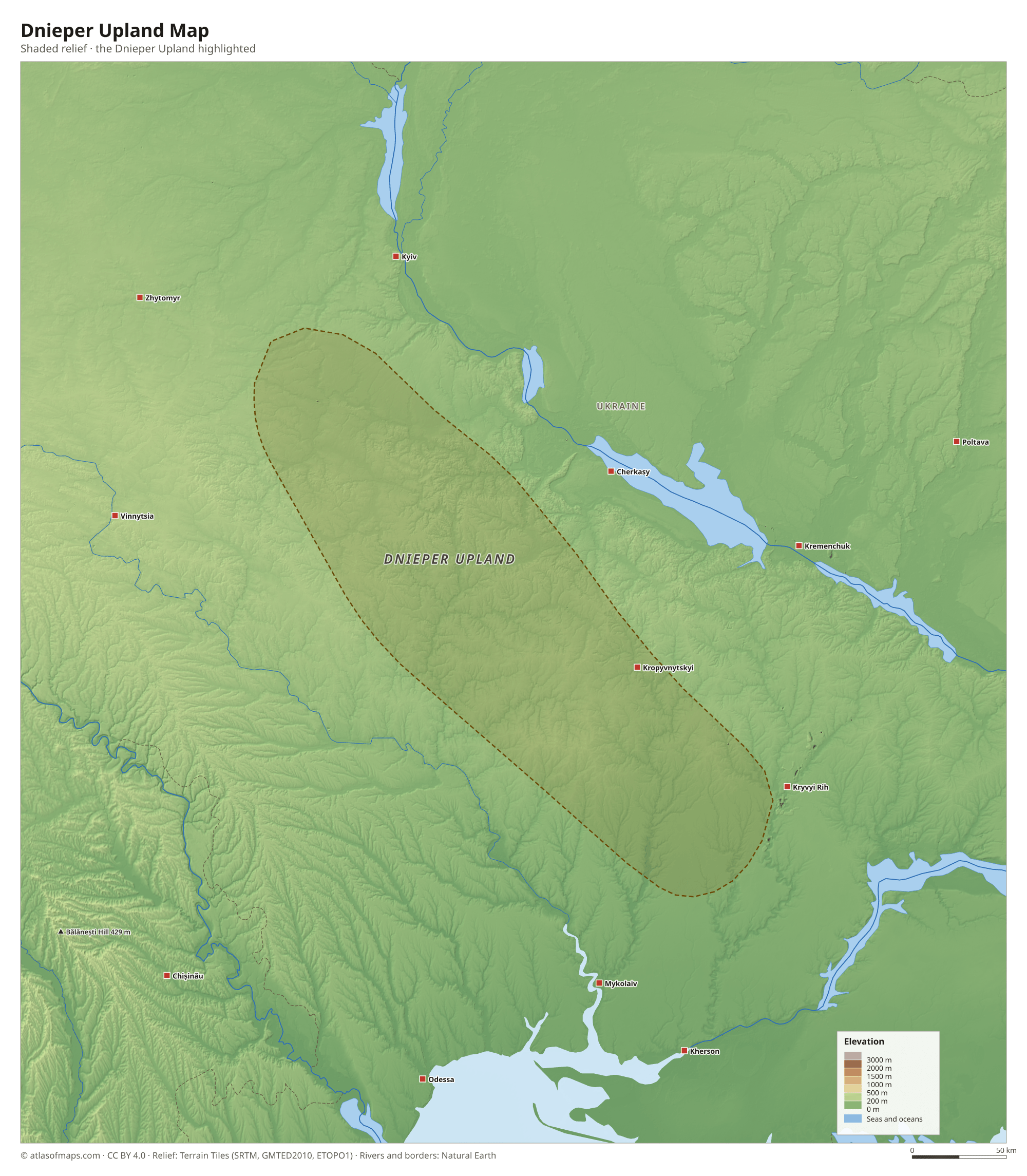 Dnieper Upland Map