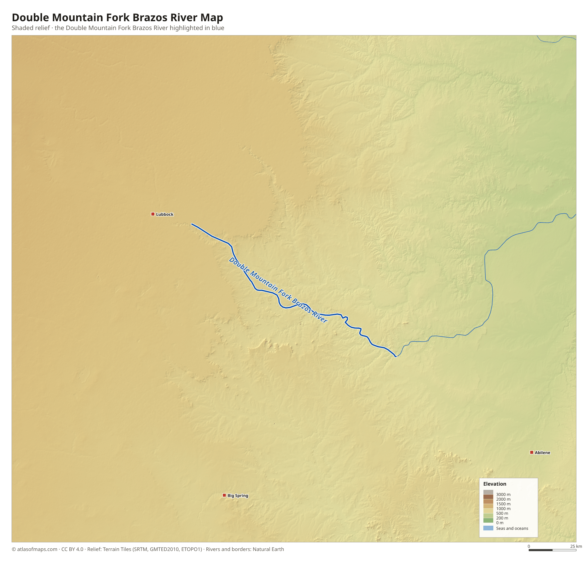 Double Mountain Fork Brazos River Map