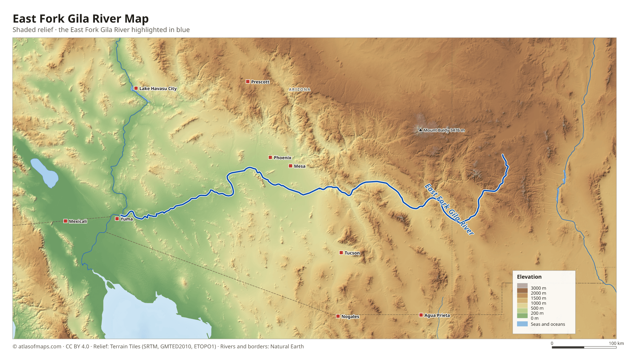 East Fork Gila River Map