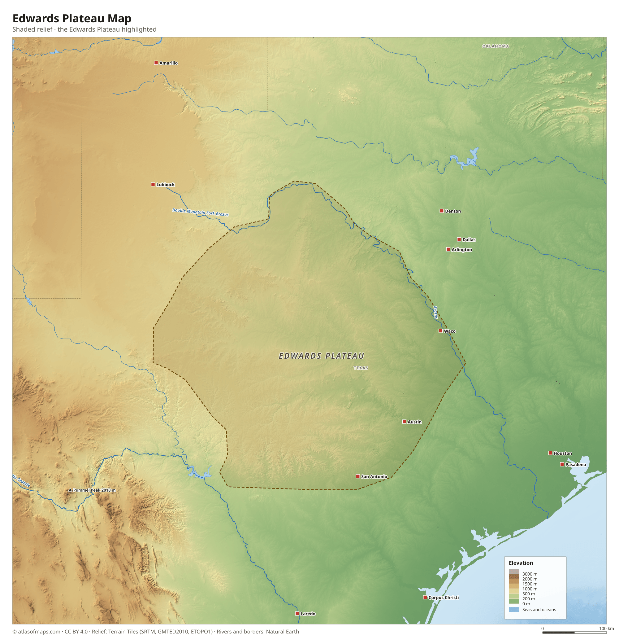 Edwards Plateau Map