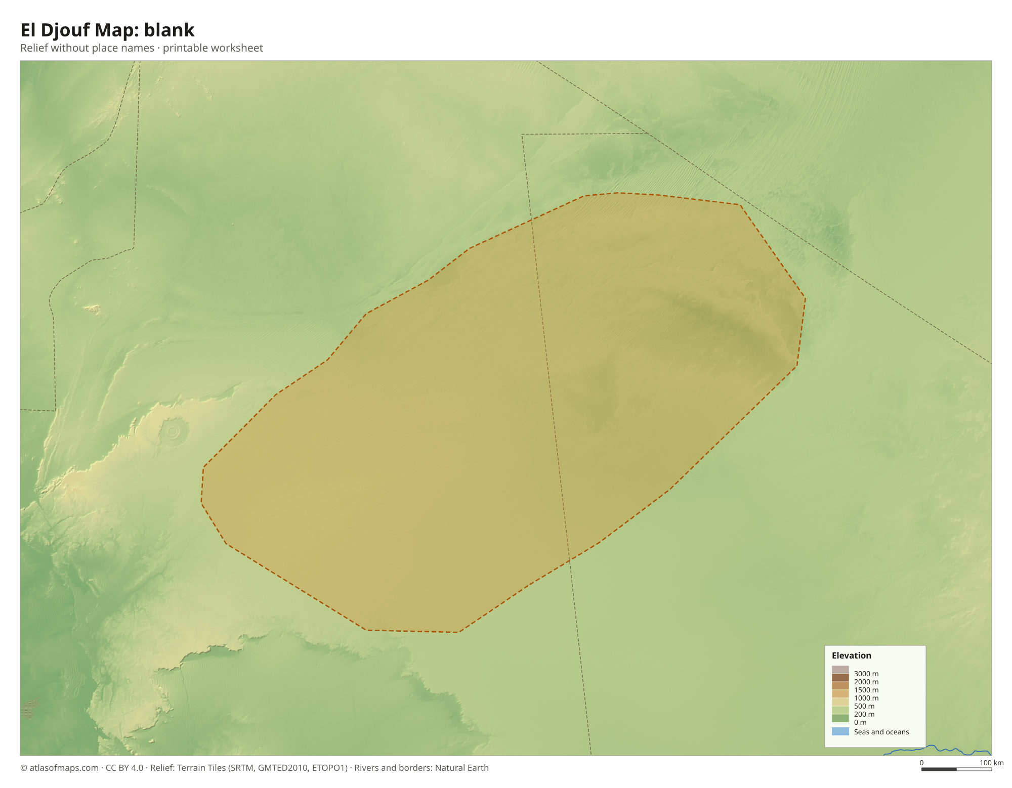 El Djouf Map without names