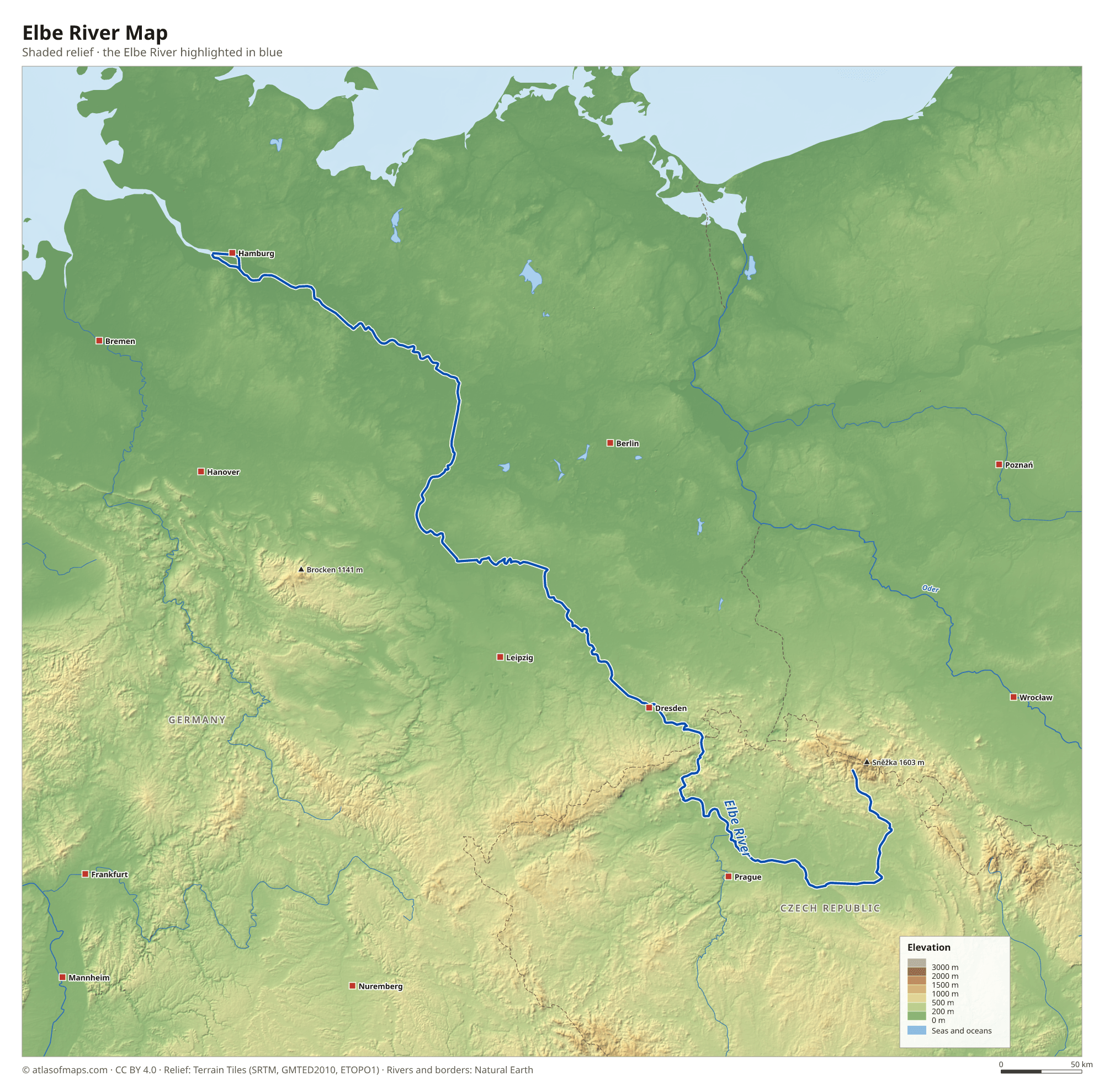 Elbe River Map