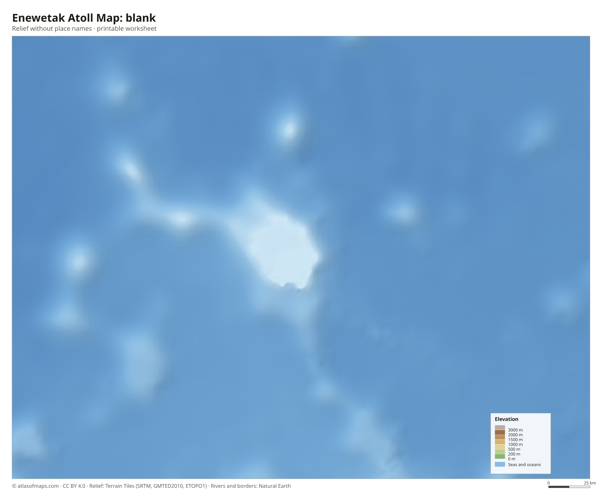 Enewetak Atoll Map without names