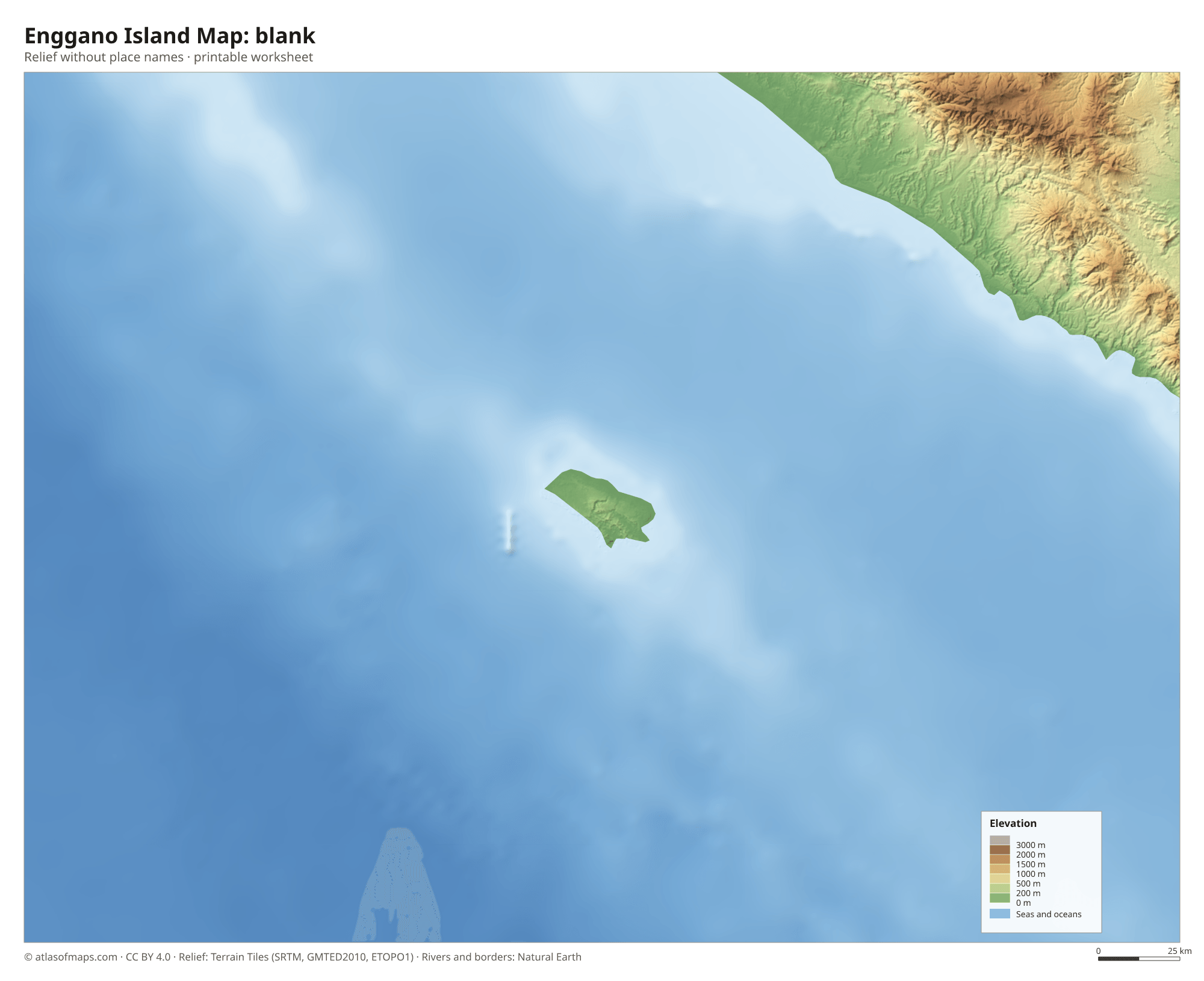 Enggano Island Map without names