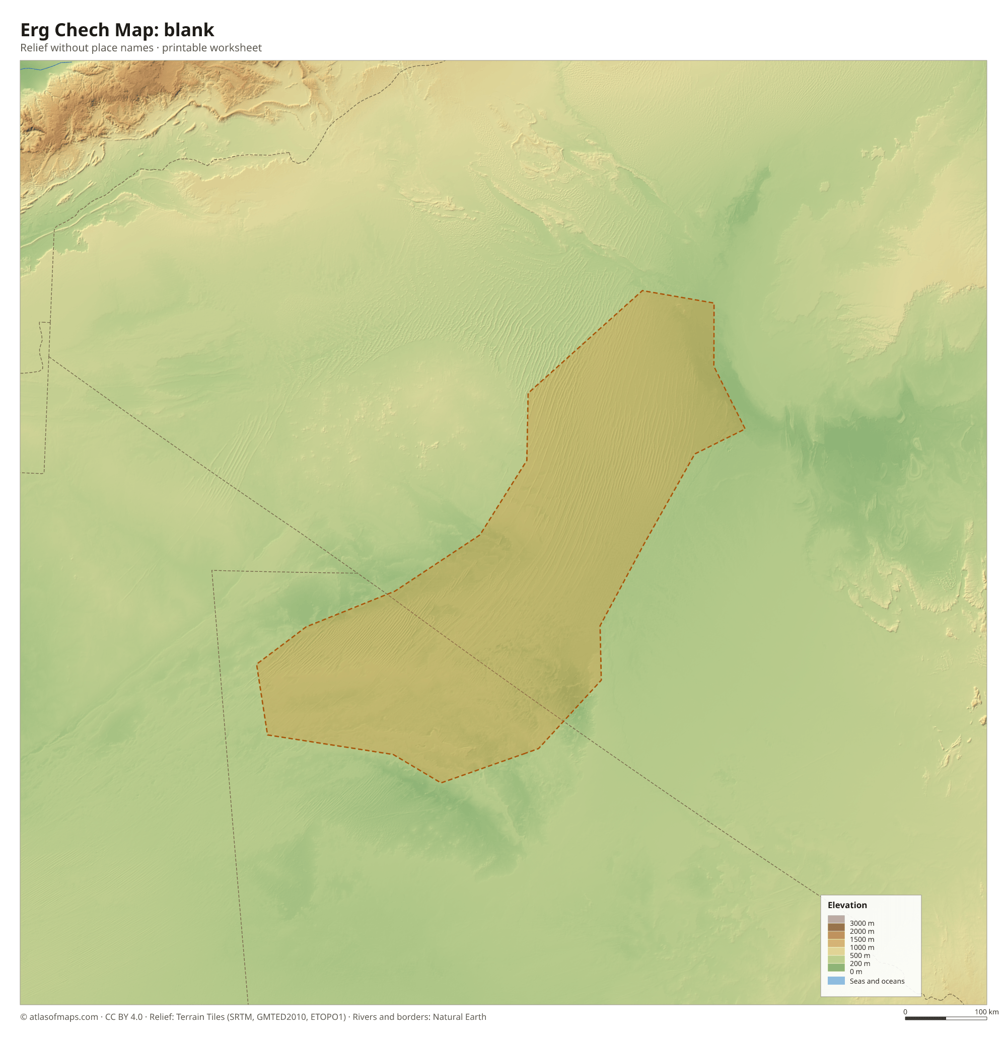 Erg Chech Map without names