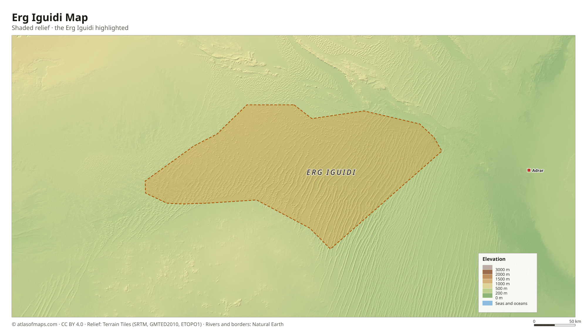 Erg Iguidi Map
