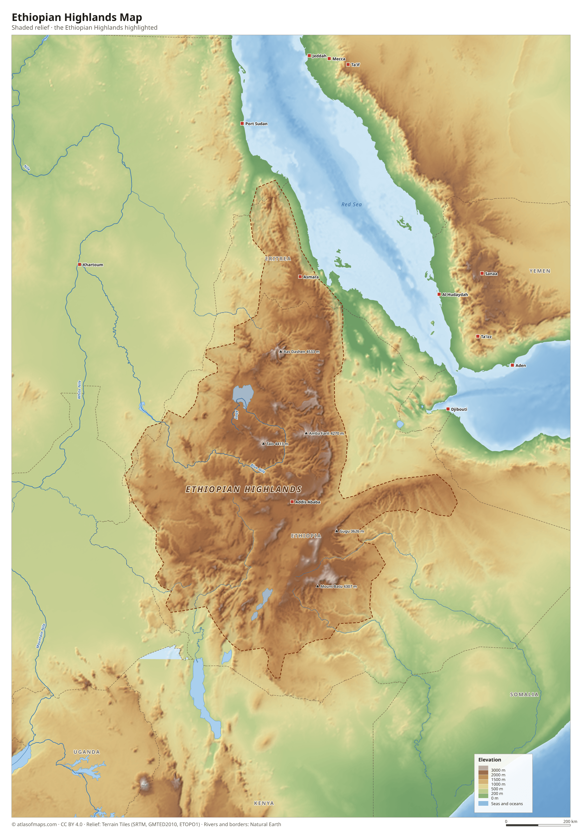 Ethiopian Highlands Map