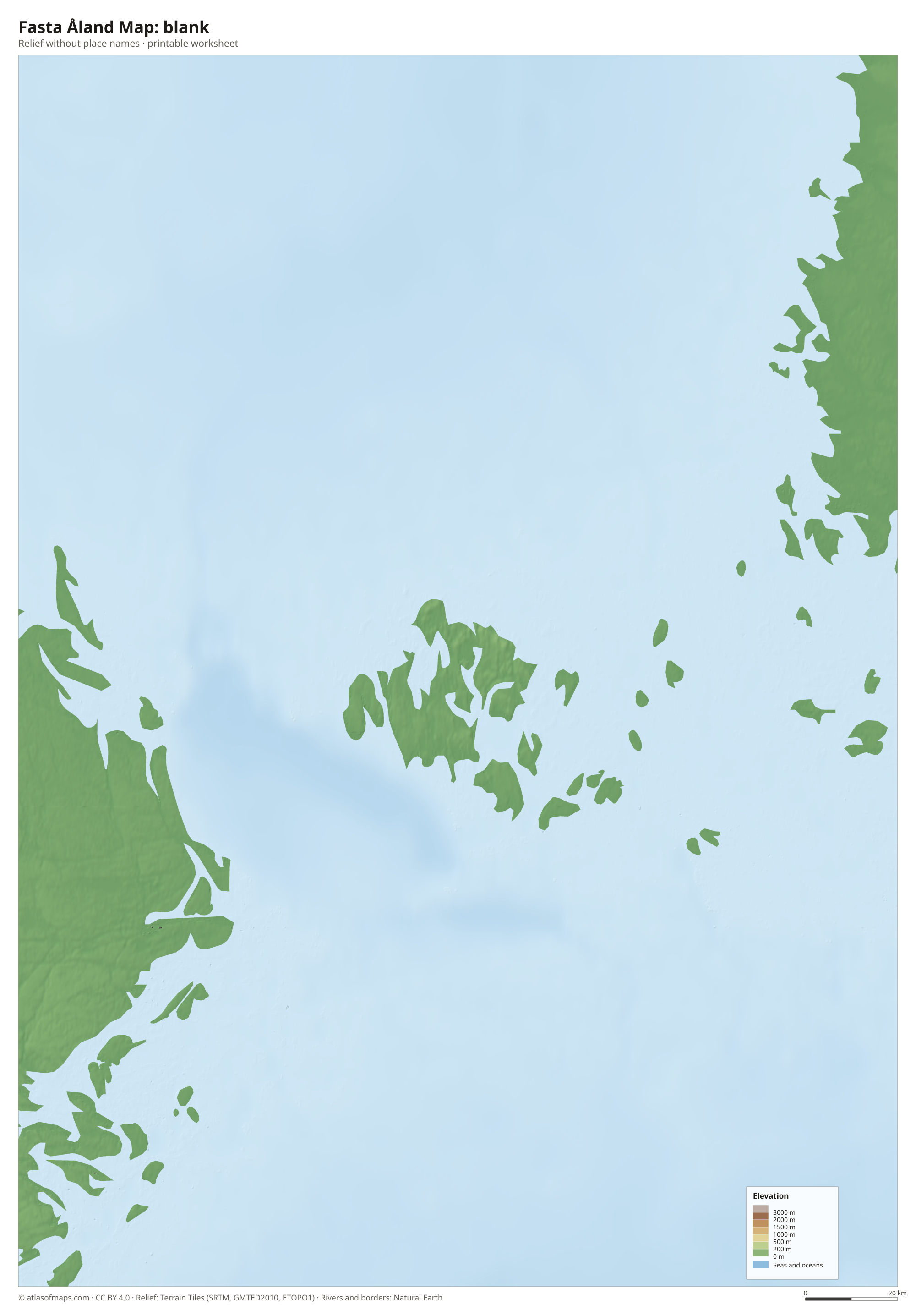 Fasta Åland Map without names