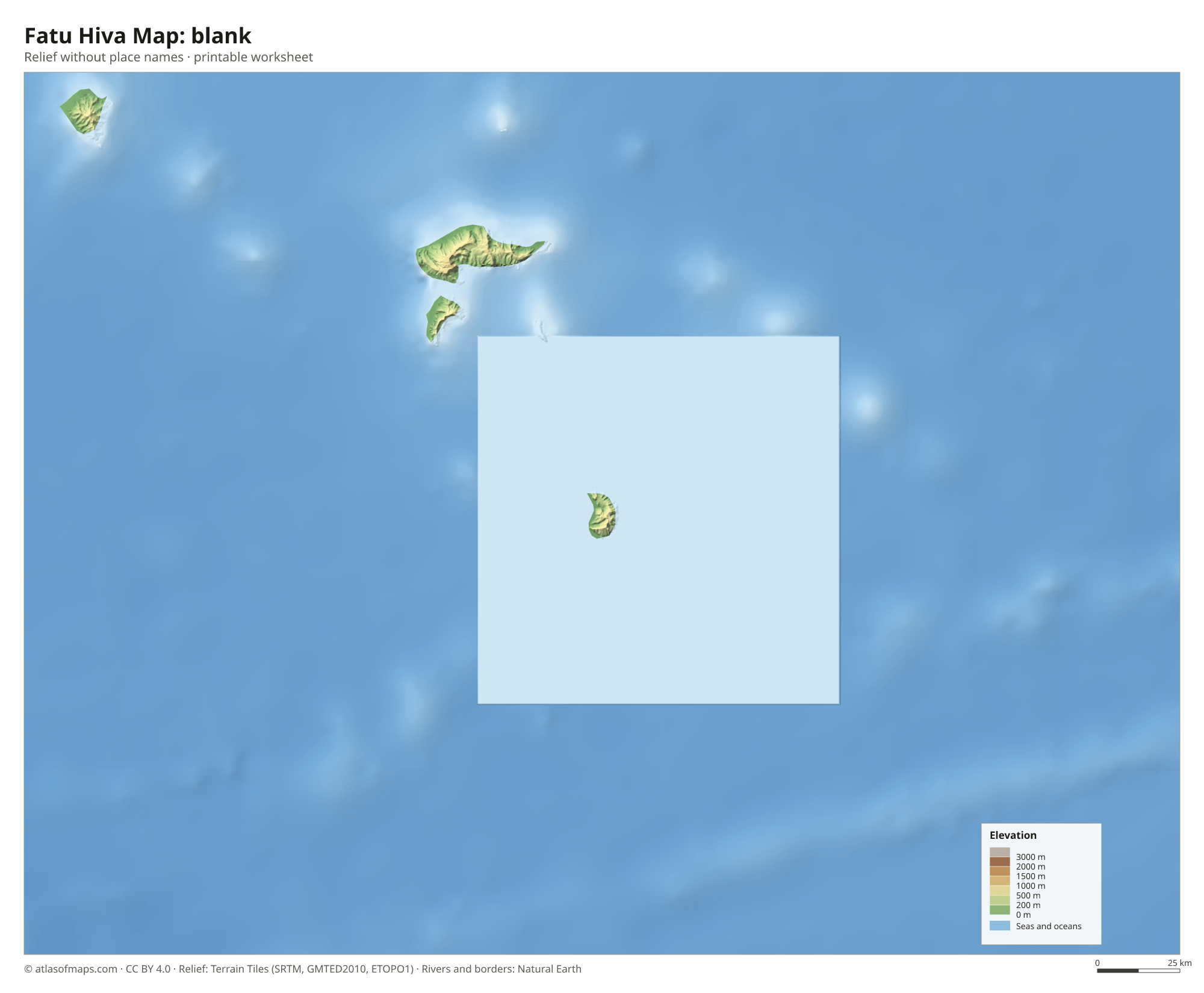 Fatu Hiva Map without names