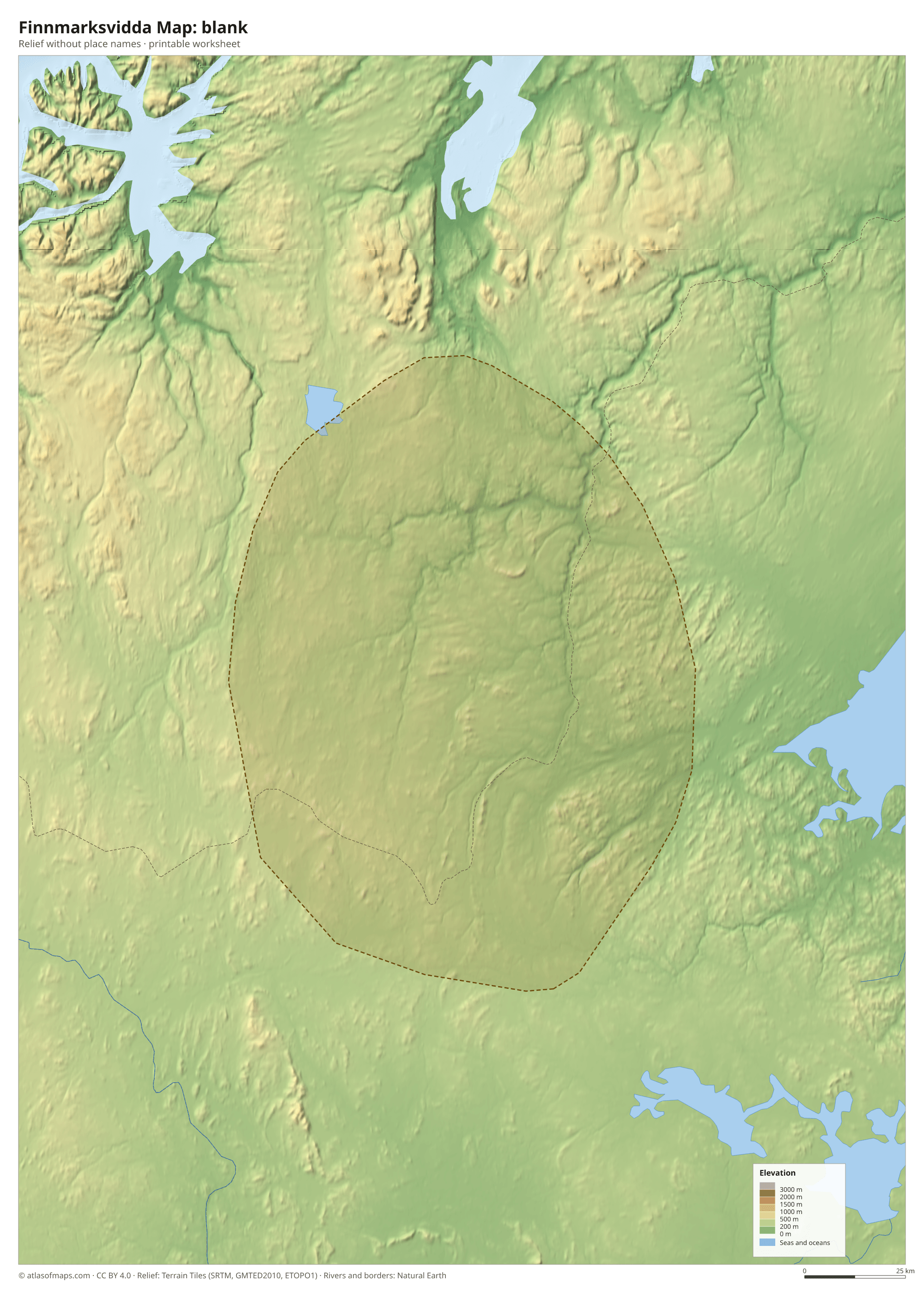 Finnmarksvidda Map without names
