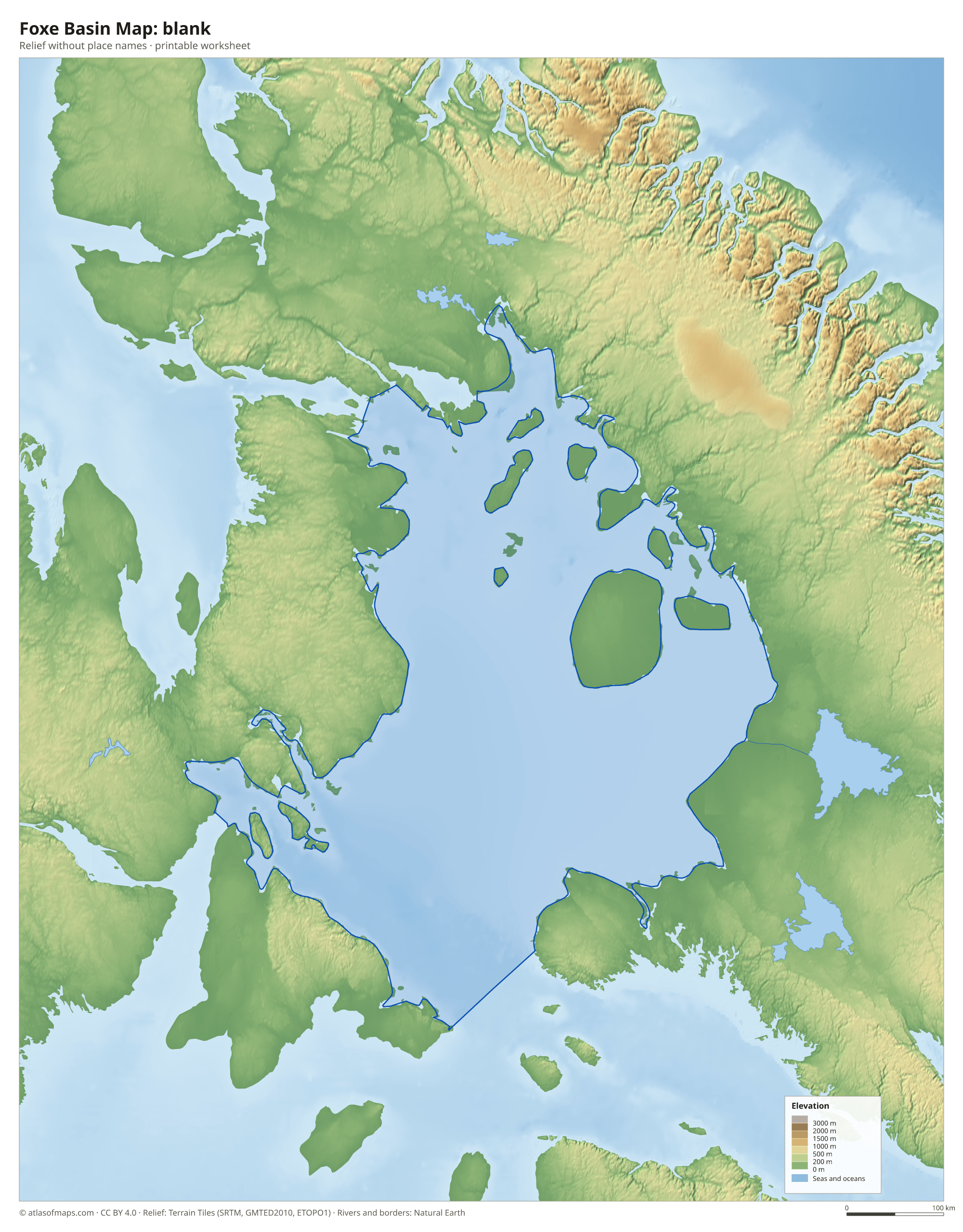 Foxe Basin Map without names