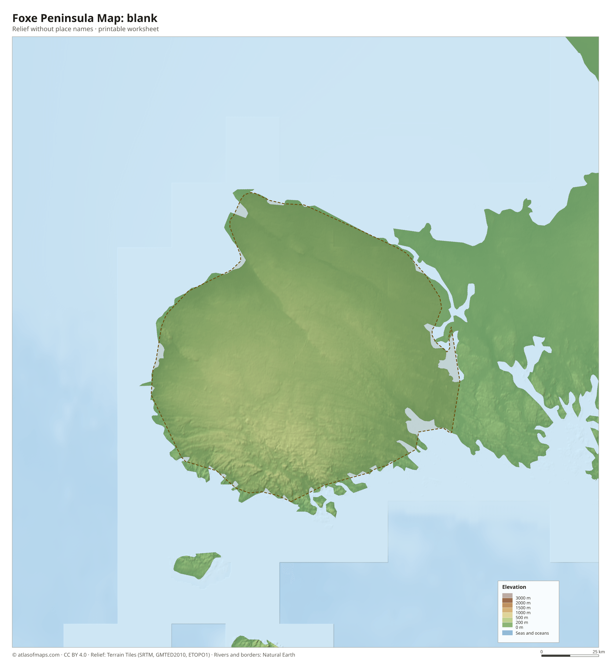 Foxe Peninsula Map without names