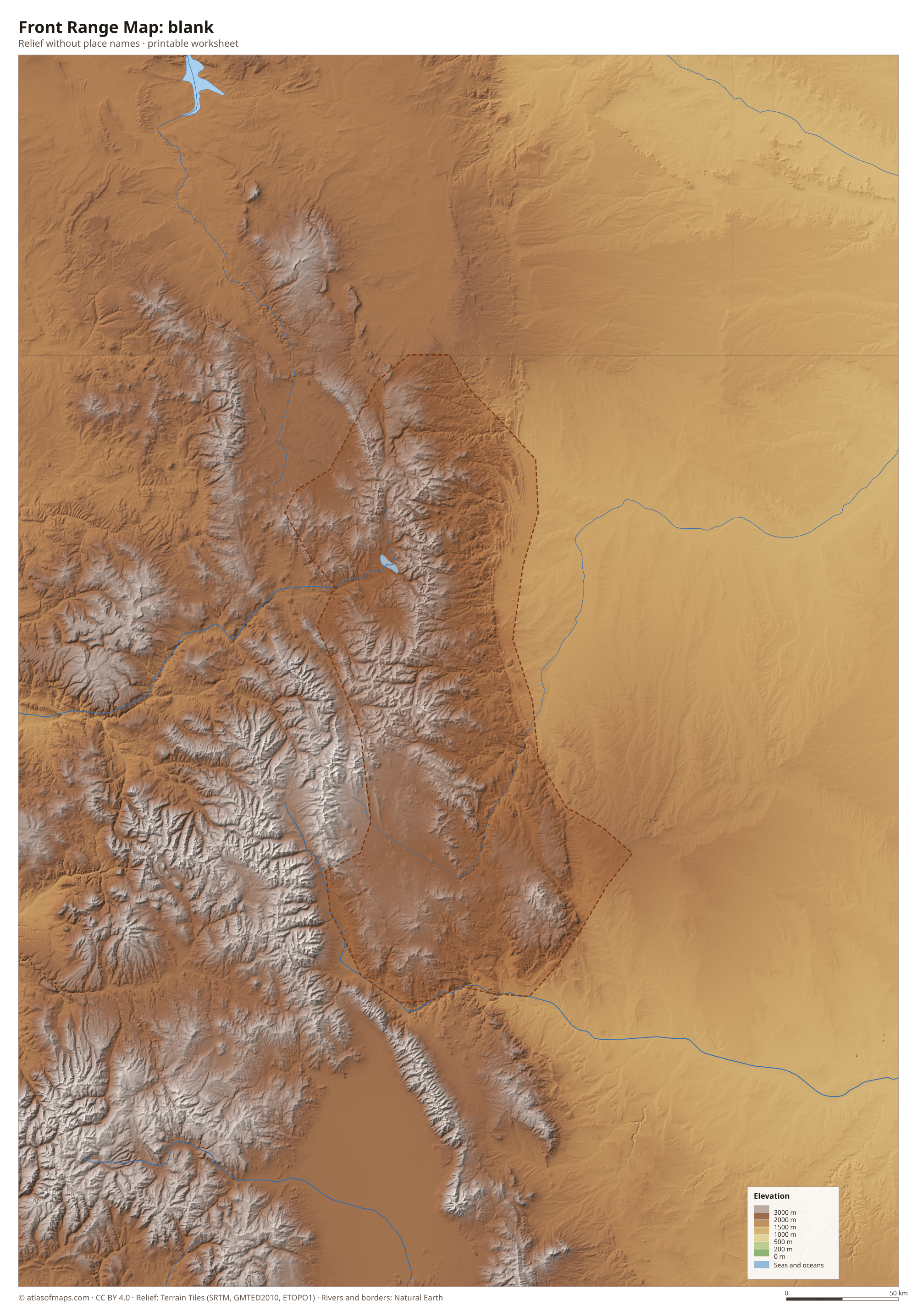 Front Range Map without names