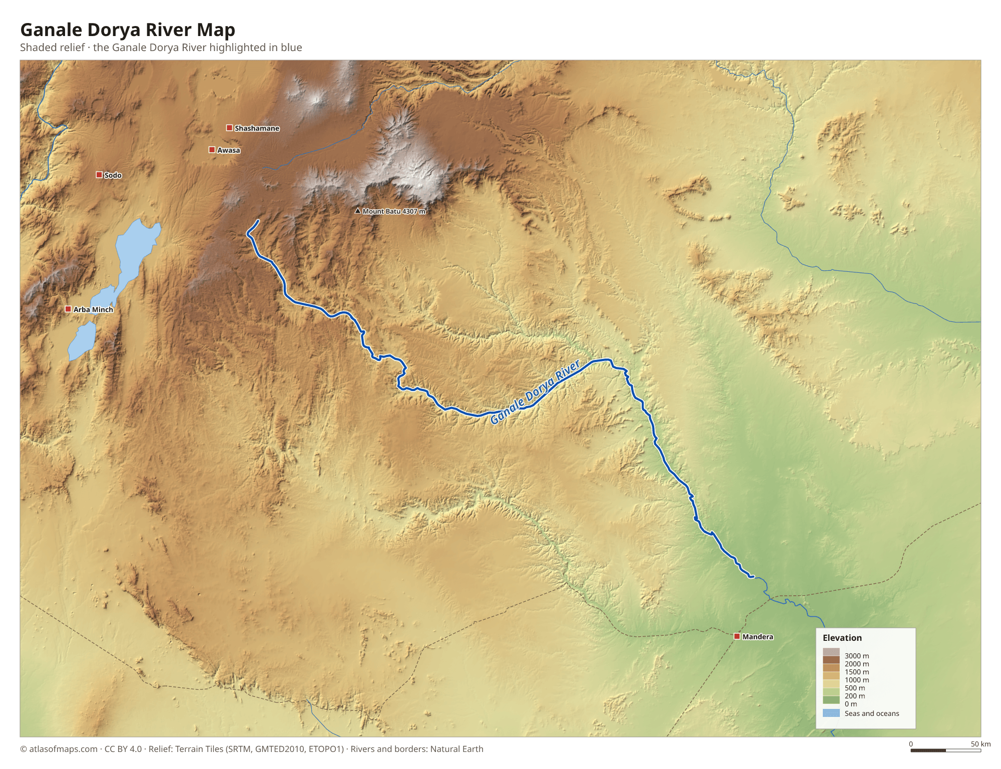 Ganale Dorya River Map