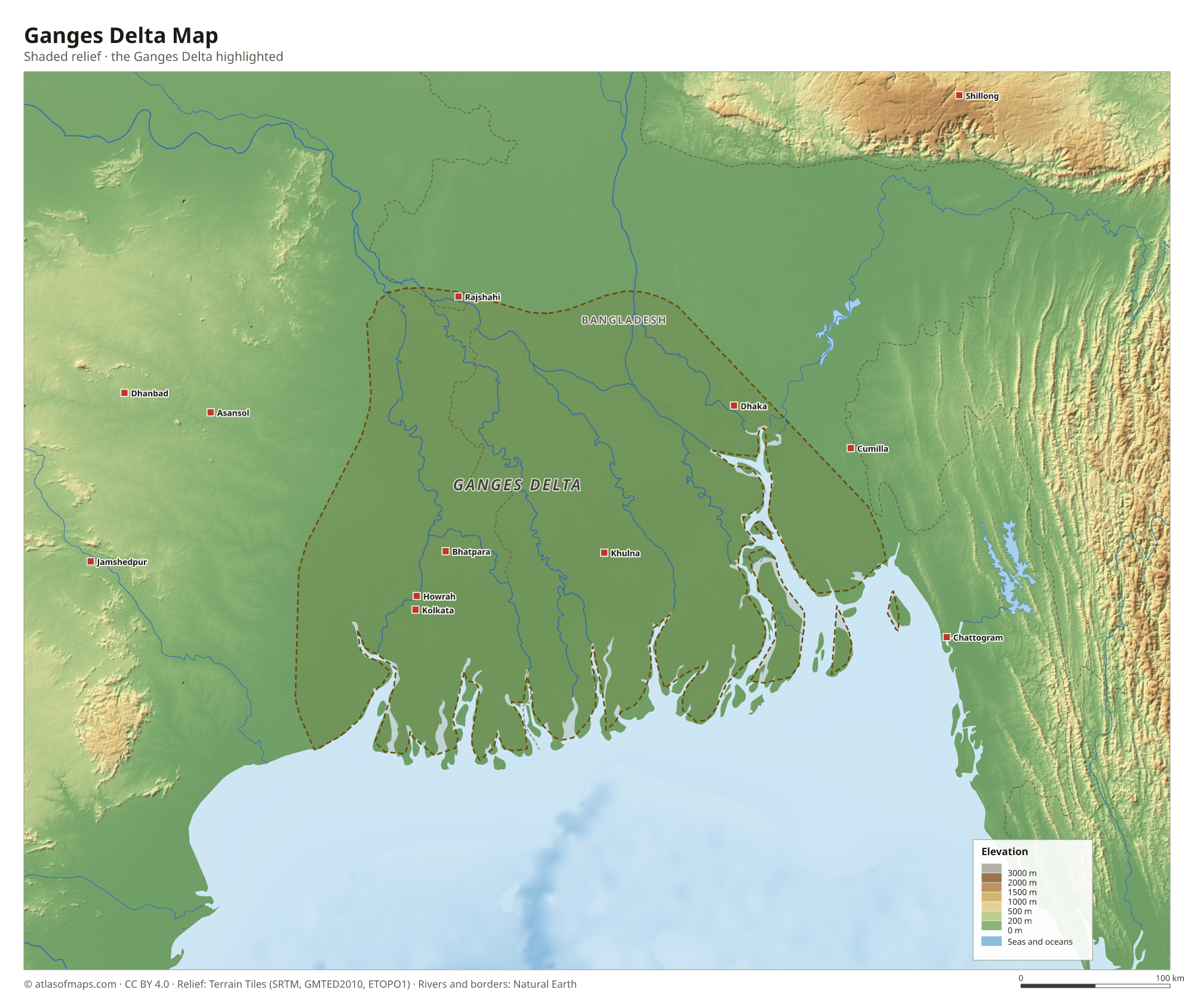 Ganges Delta Map