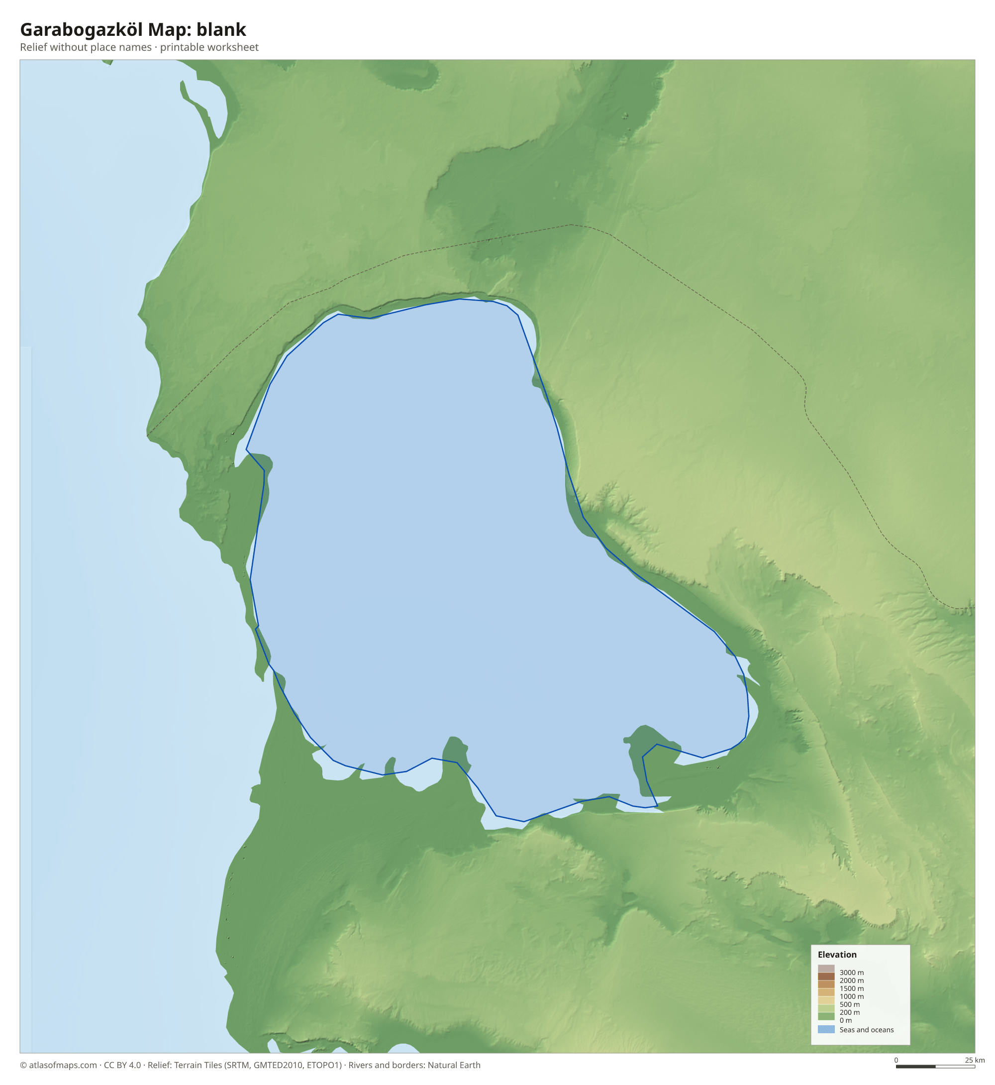 Garabogazköl Map without names