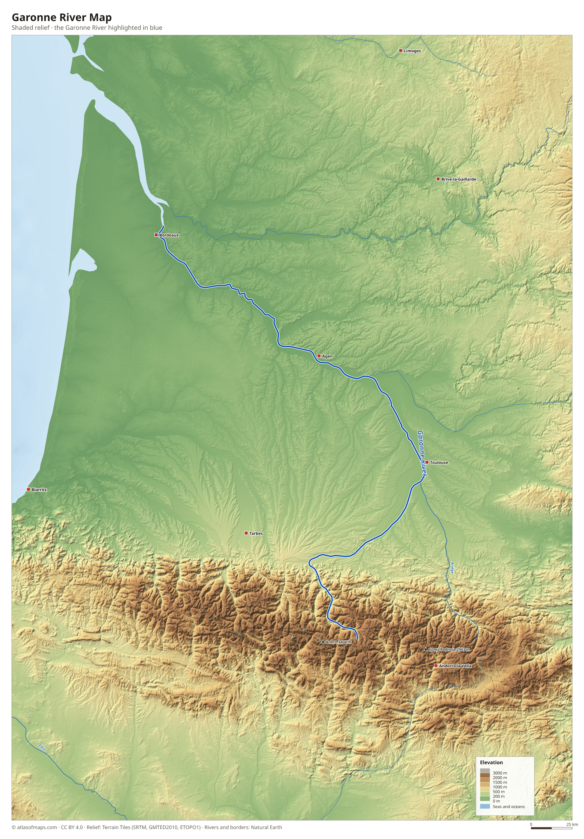 Garonne River Map