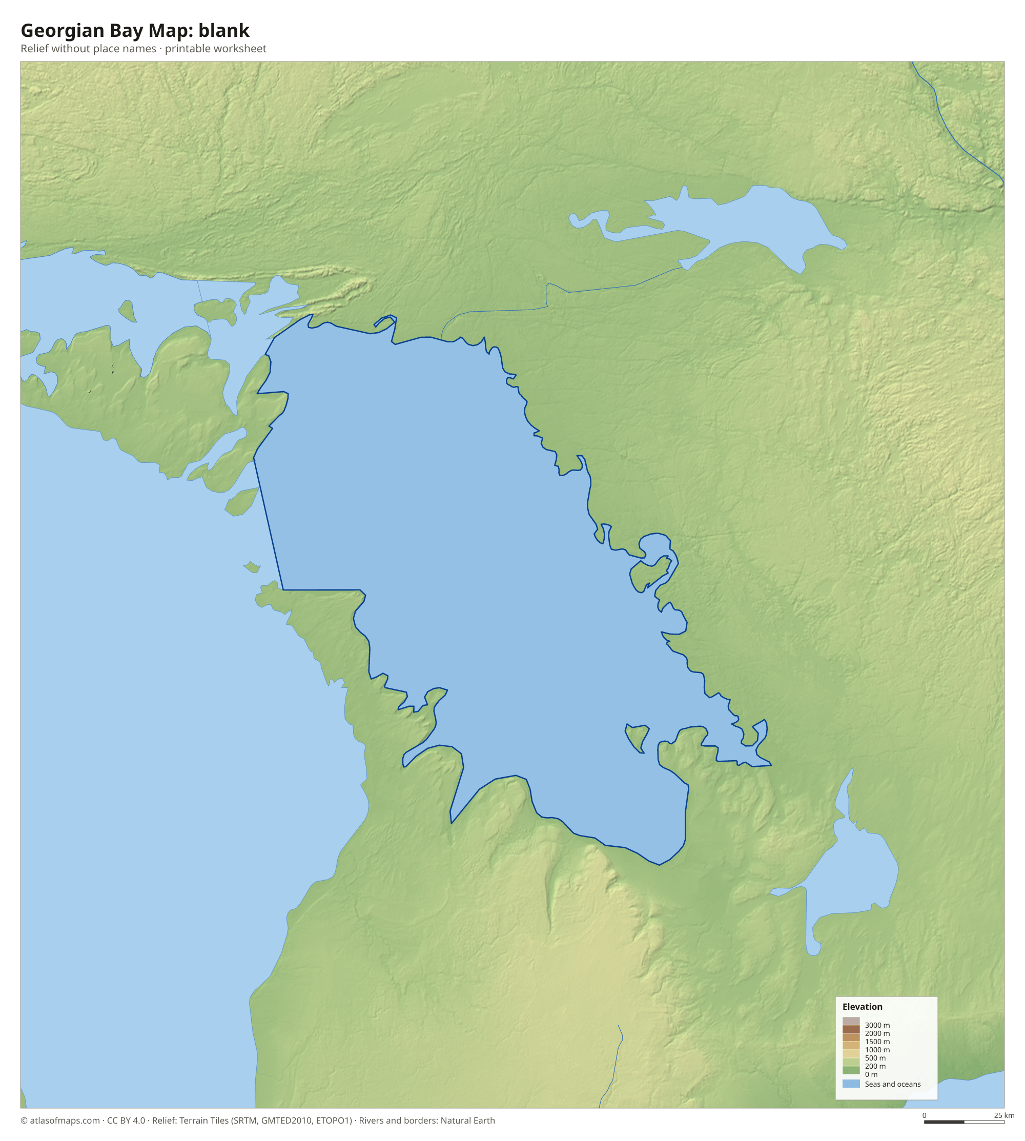 Georgian Bay Map without names