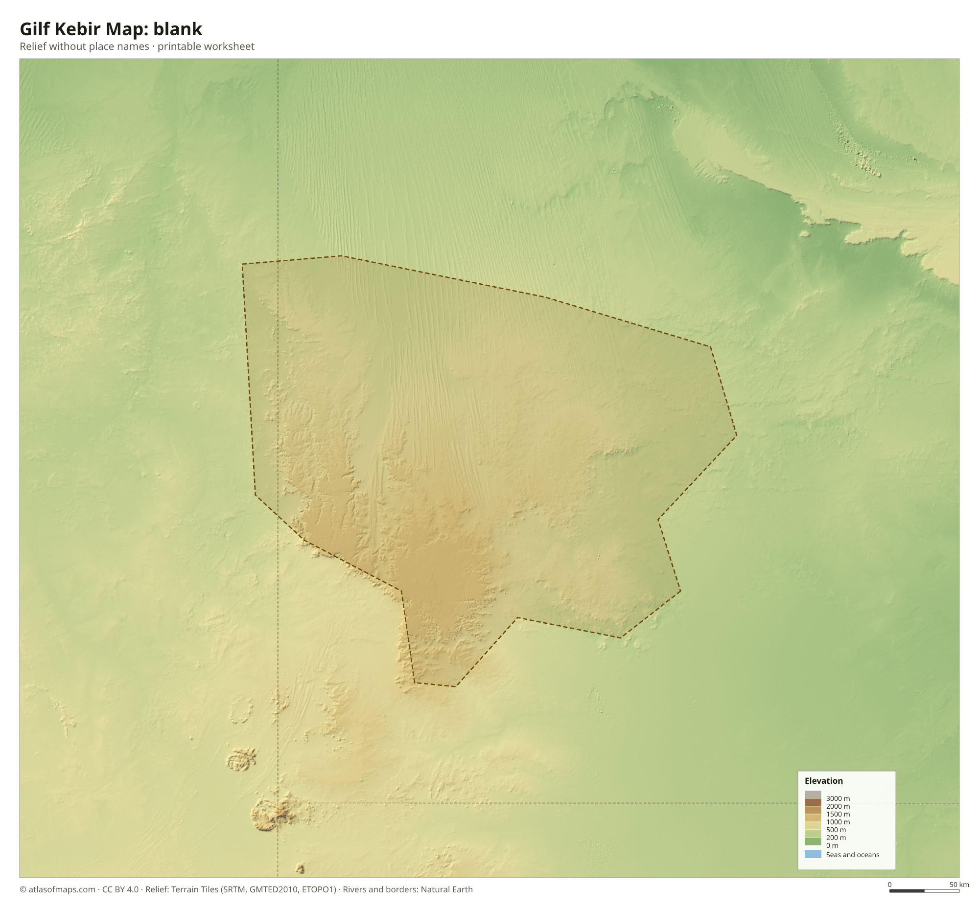 Gilf Kebir Map without names