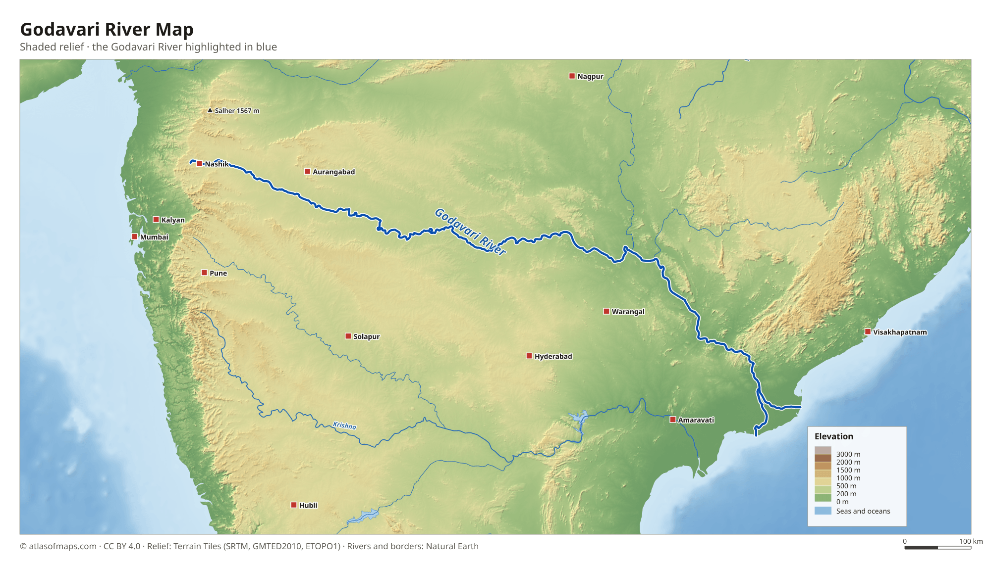 Godavari River Map