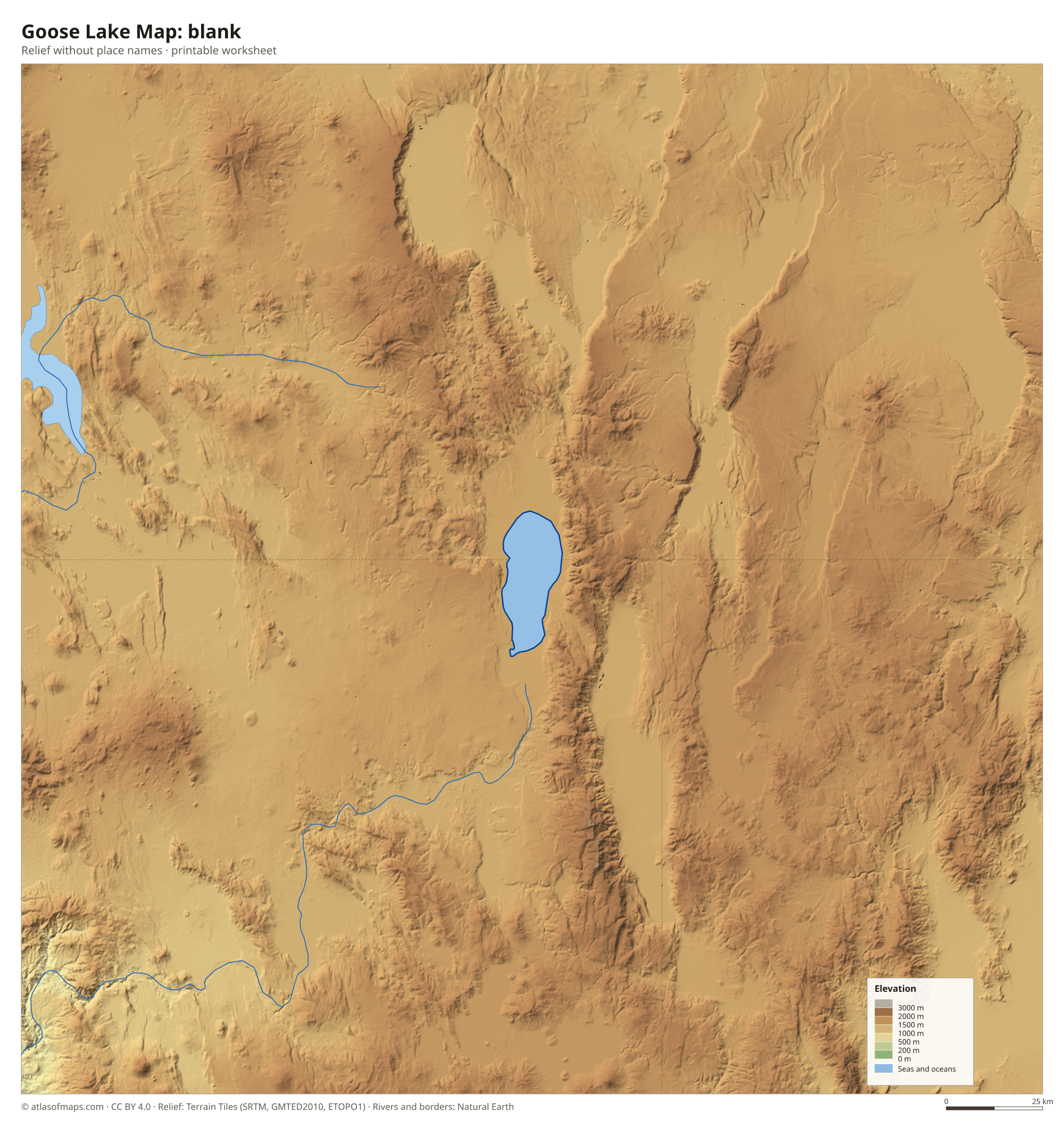 Goose Lake Map without names