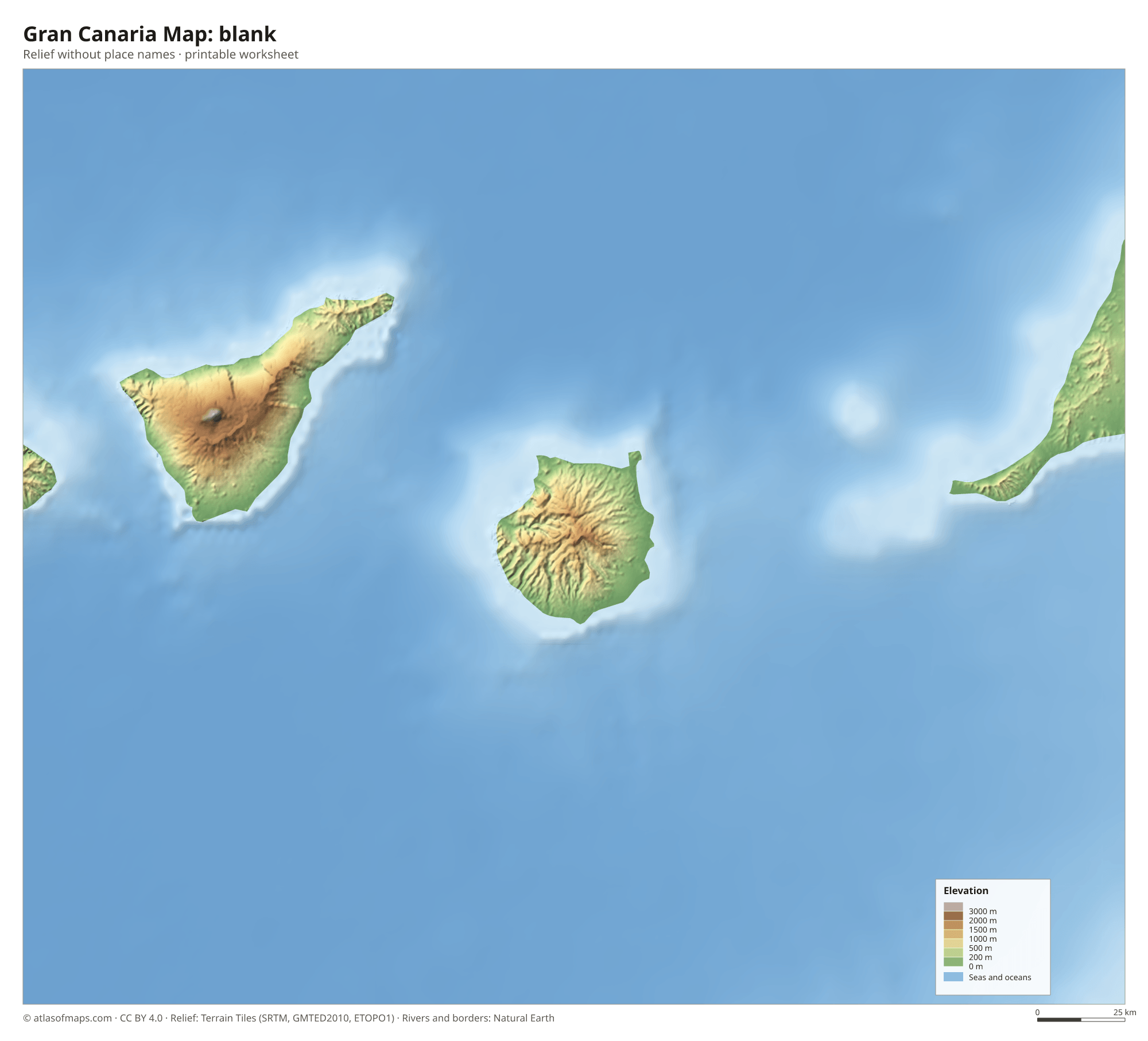 Gran Canaria Map without names