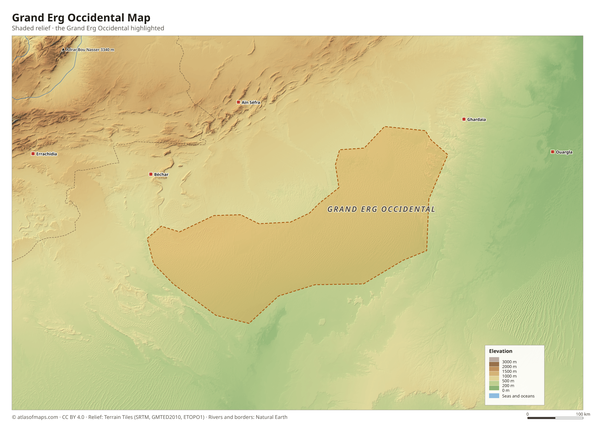 Grand Erg Occidental Map