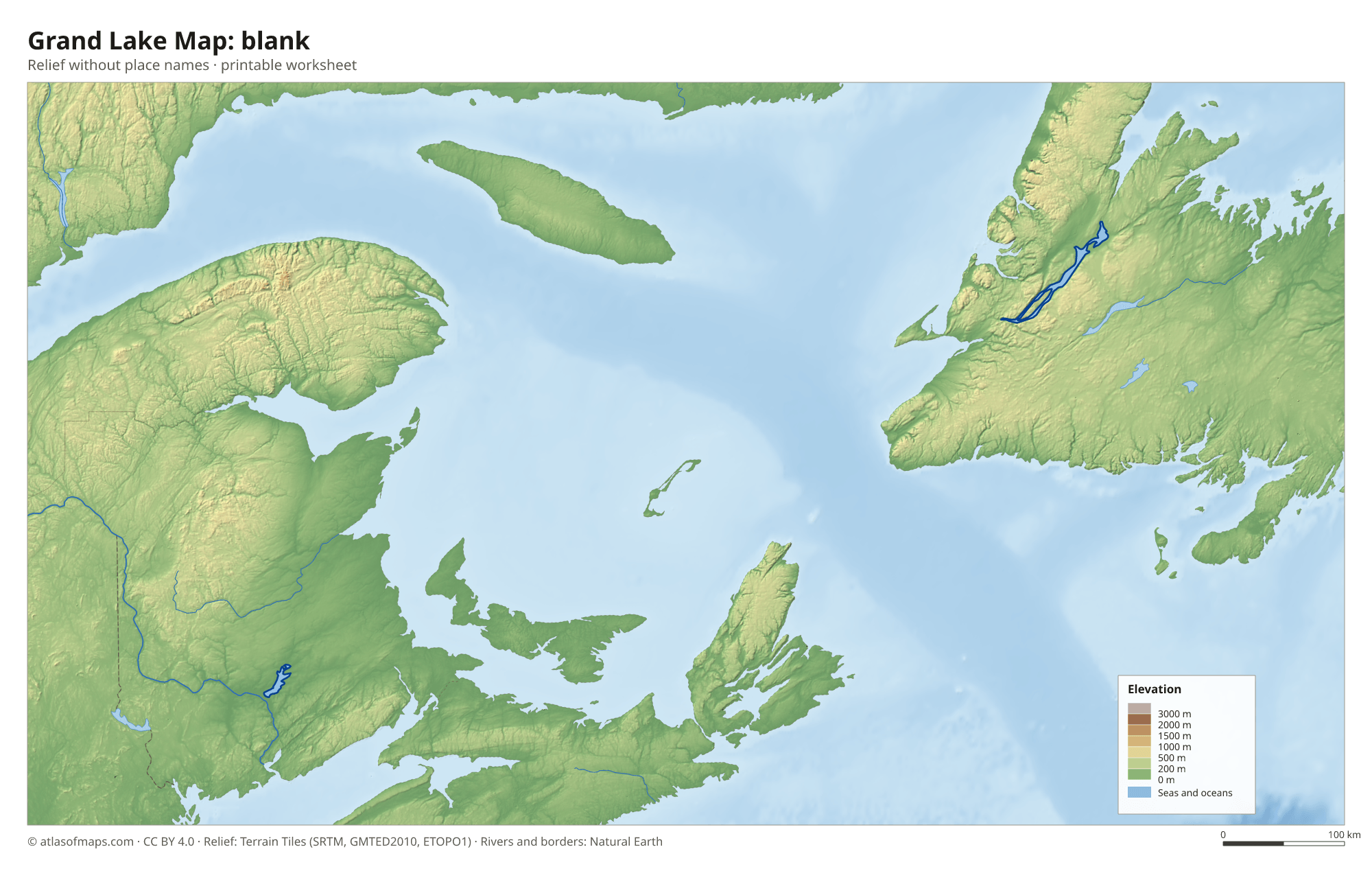 Grand Lake Map without names