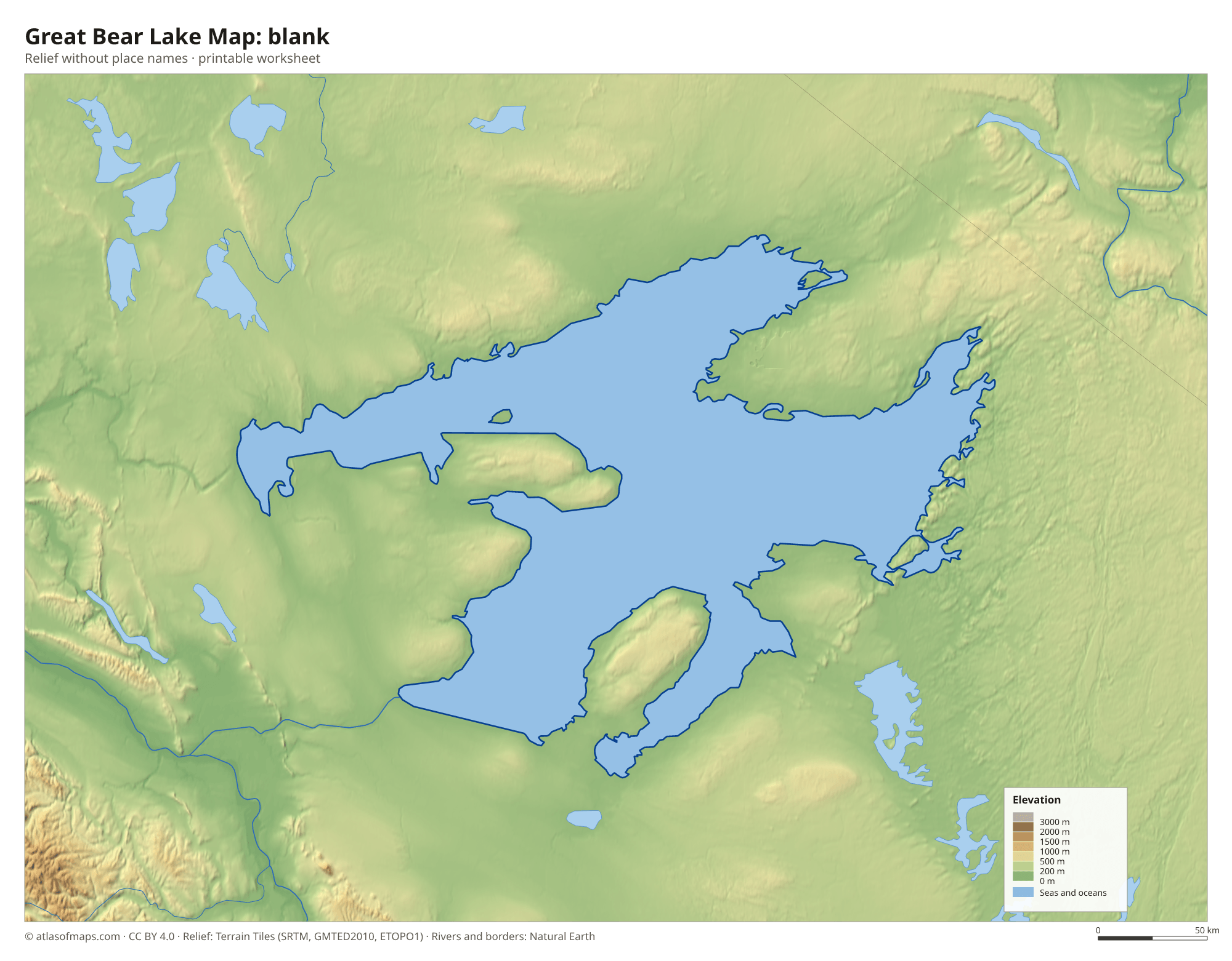 Great Bear Lake Map without names