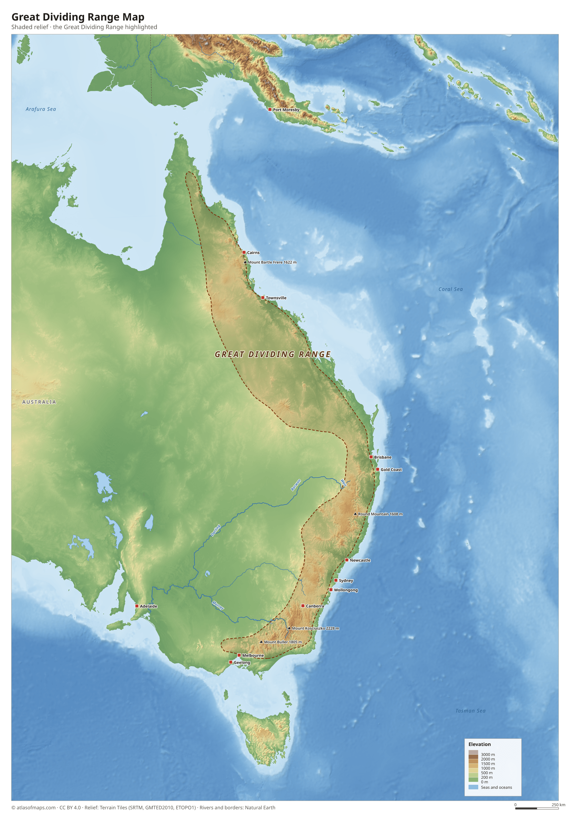 Great Dividing Range Map