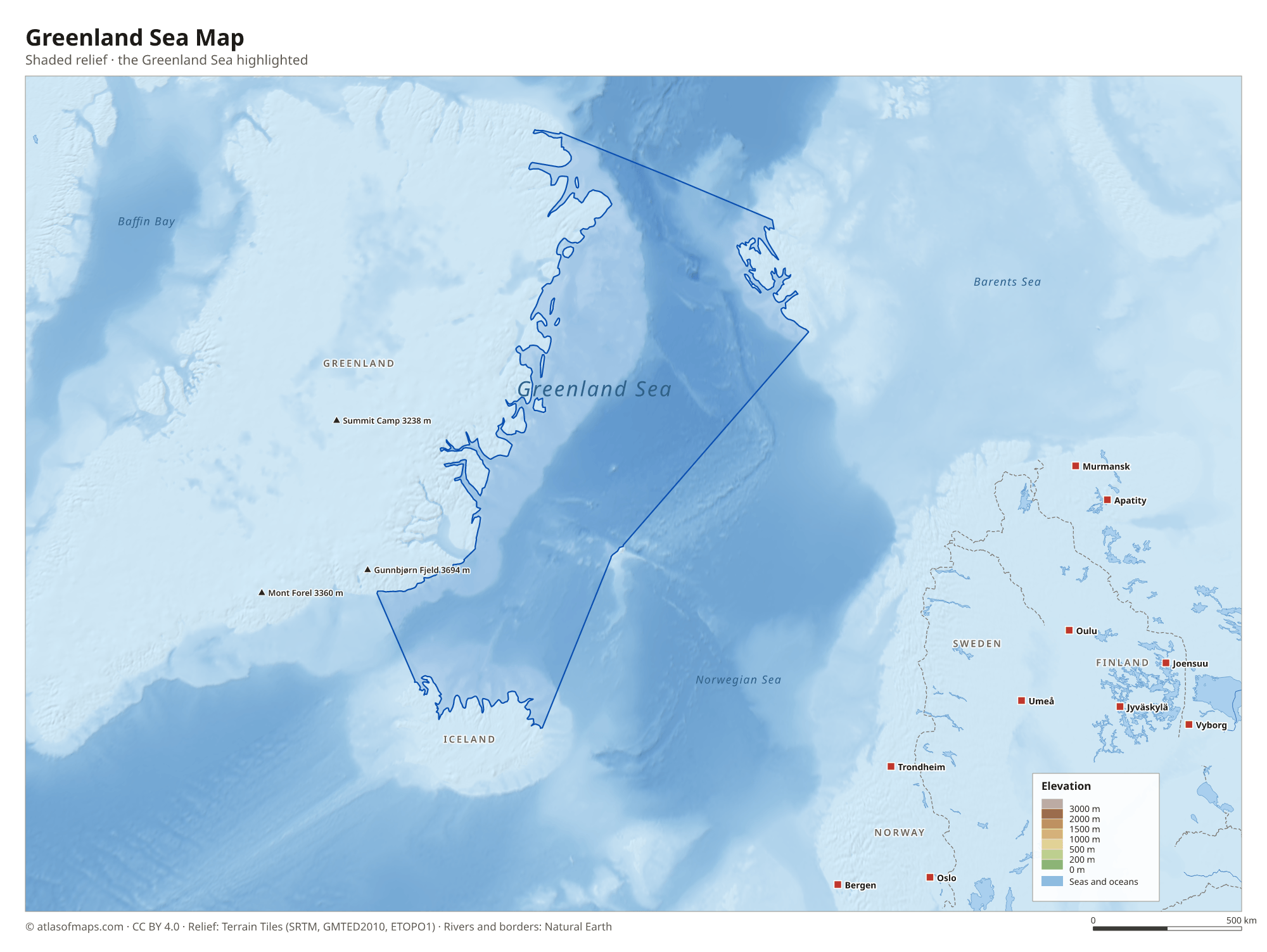 Greenland Sea Map