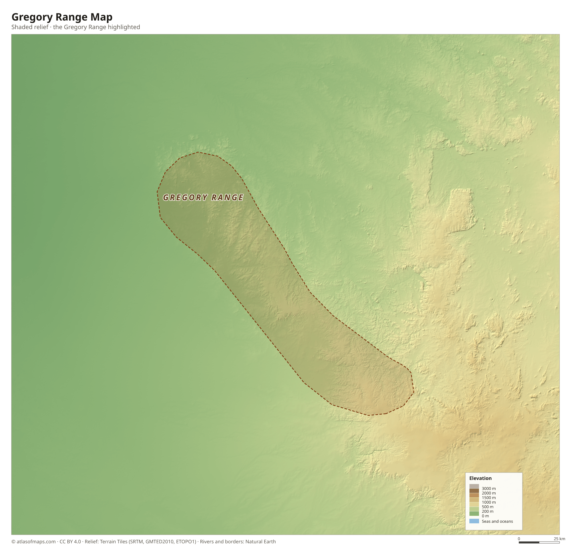 Gregory Range Map