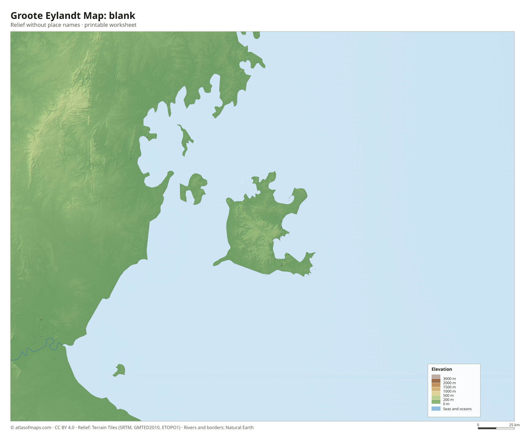 Groote Eylandt Map without names