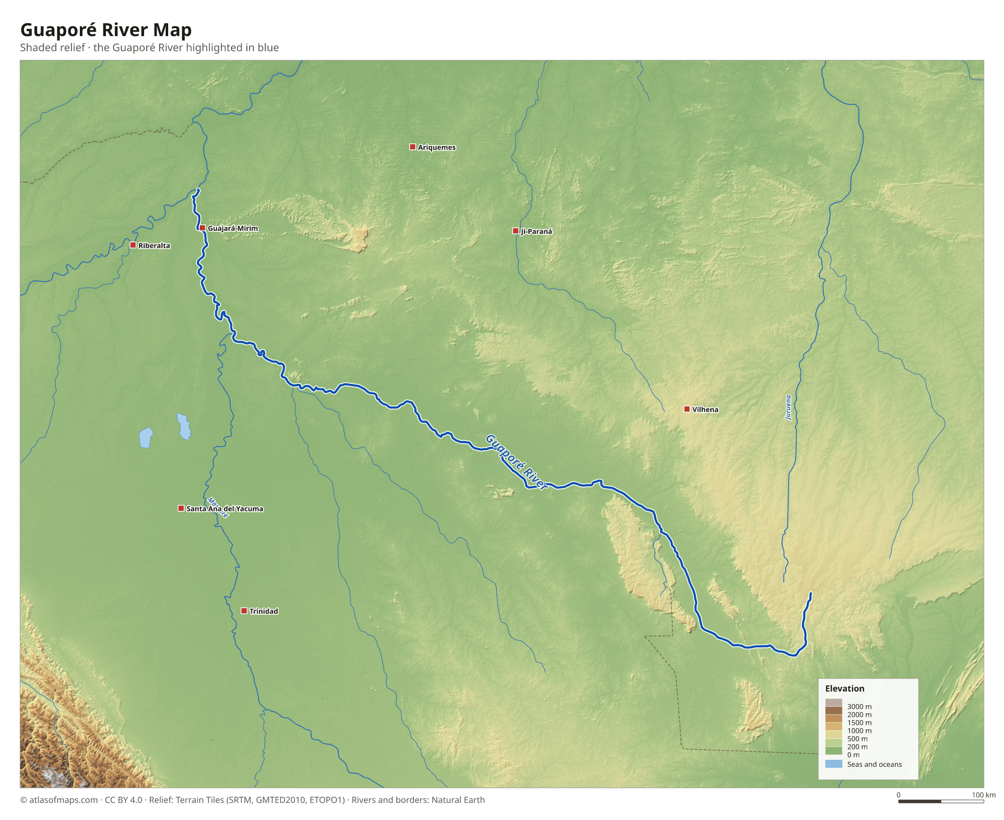 Guaporé River Map