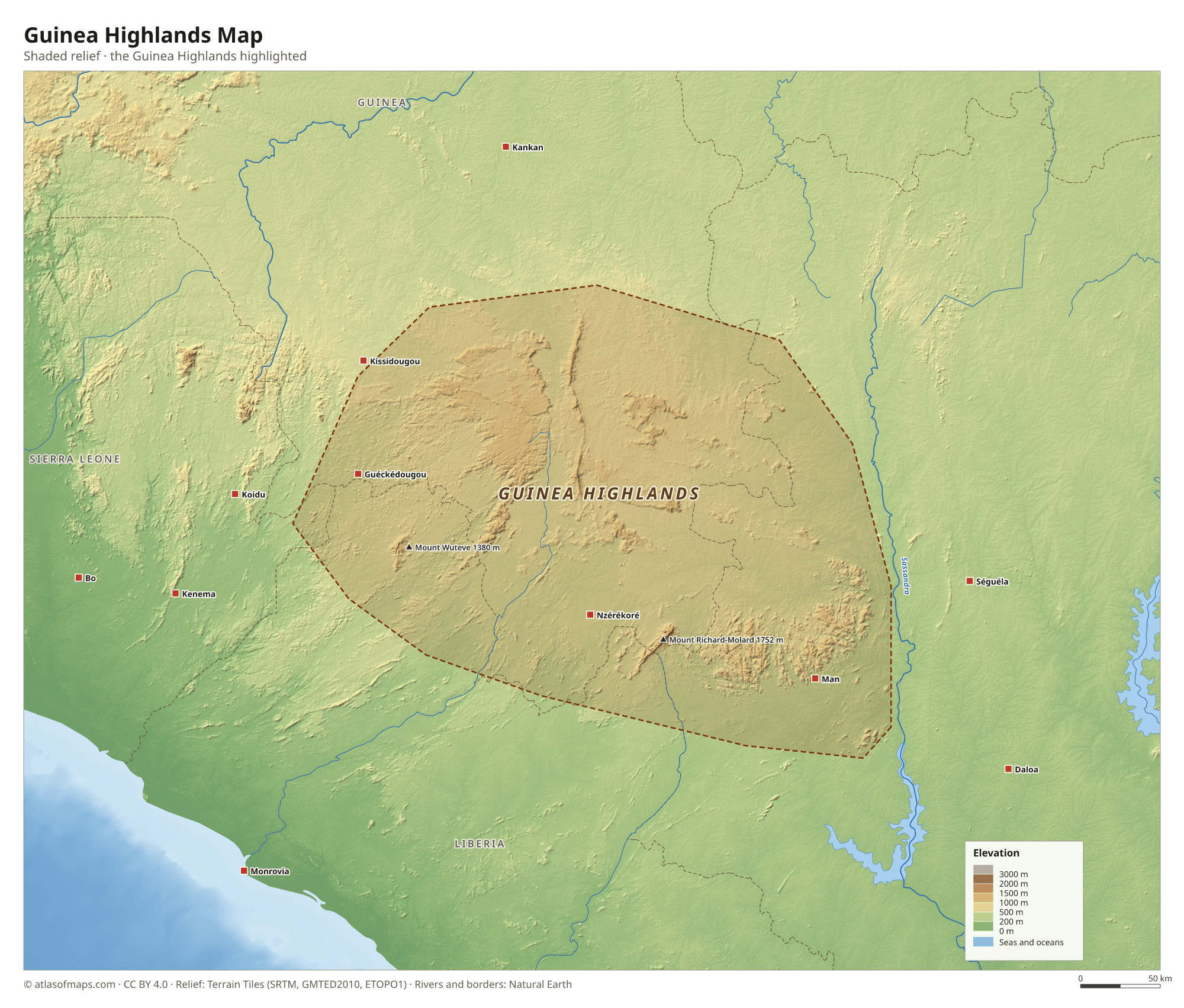Guinea Highlands Map