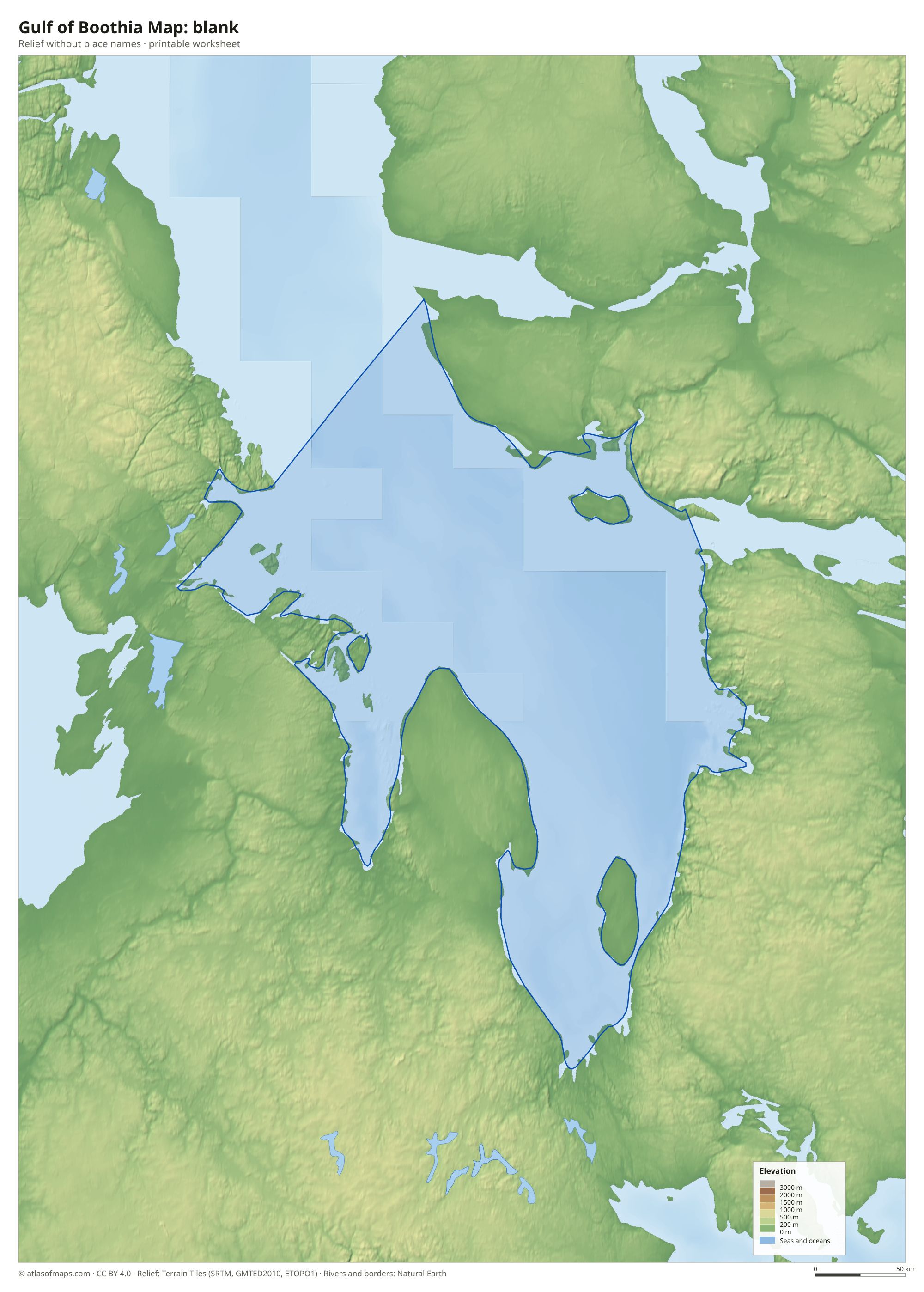 Gulf of Boothia Map without names
