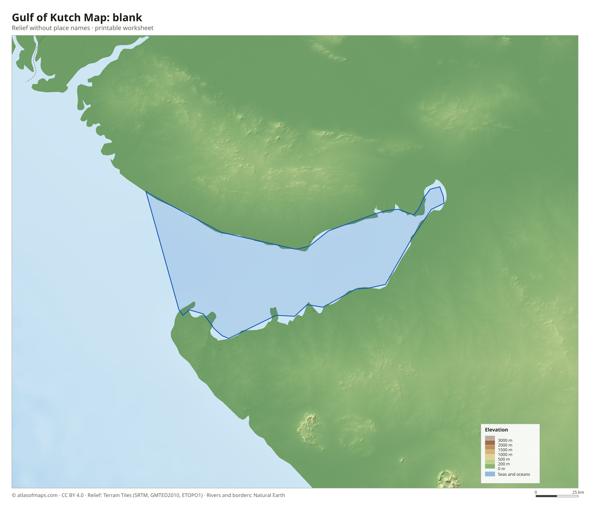 Gulf of Kutch Map without names