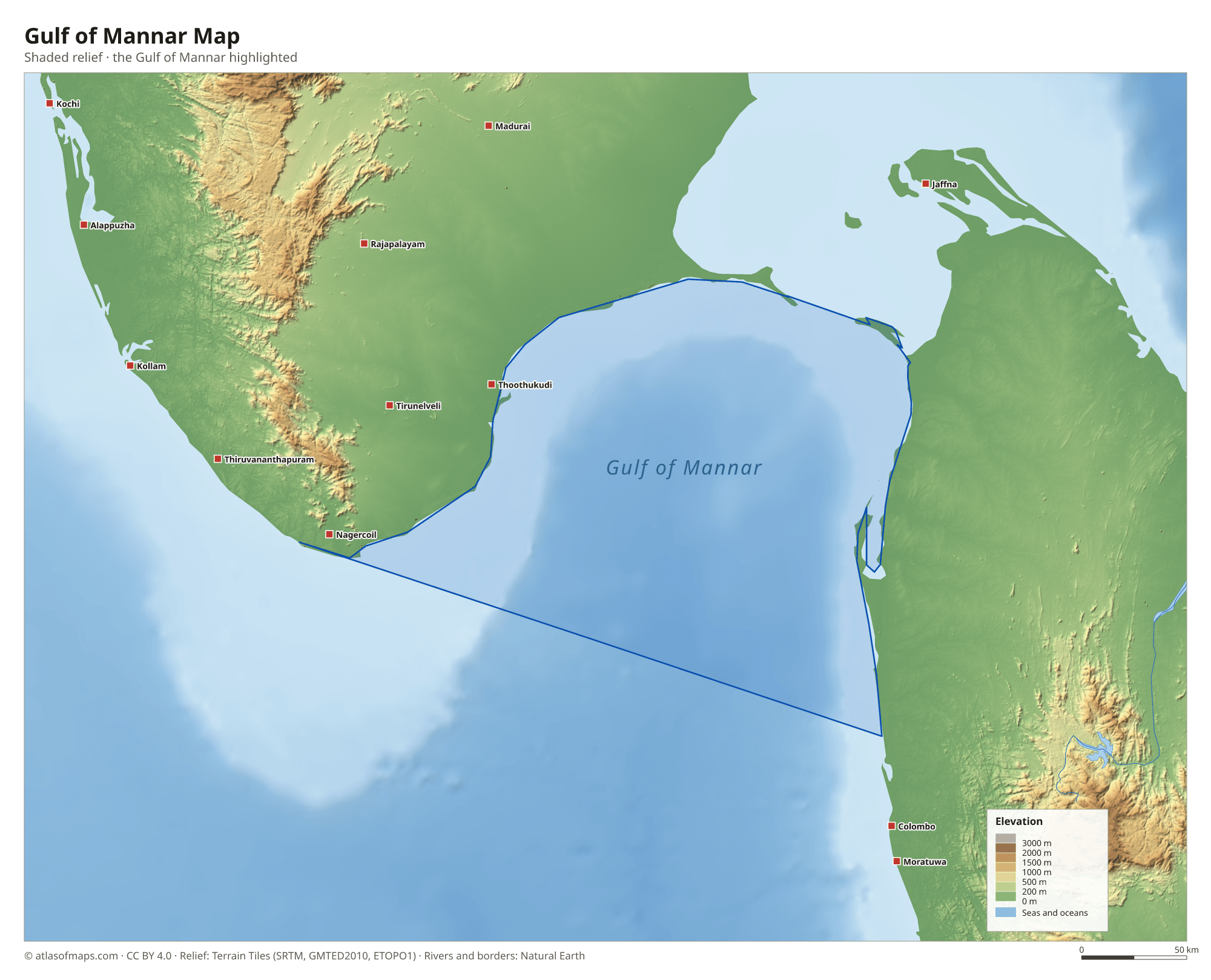 Gulf of Mannar Map
