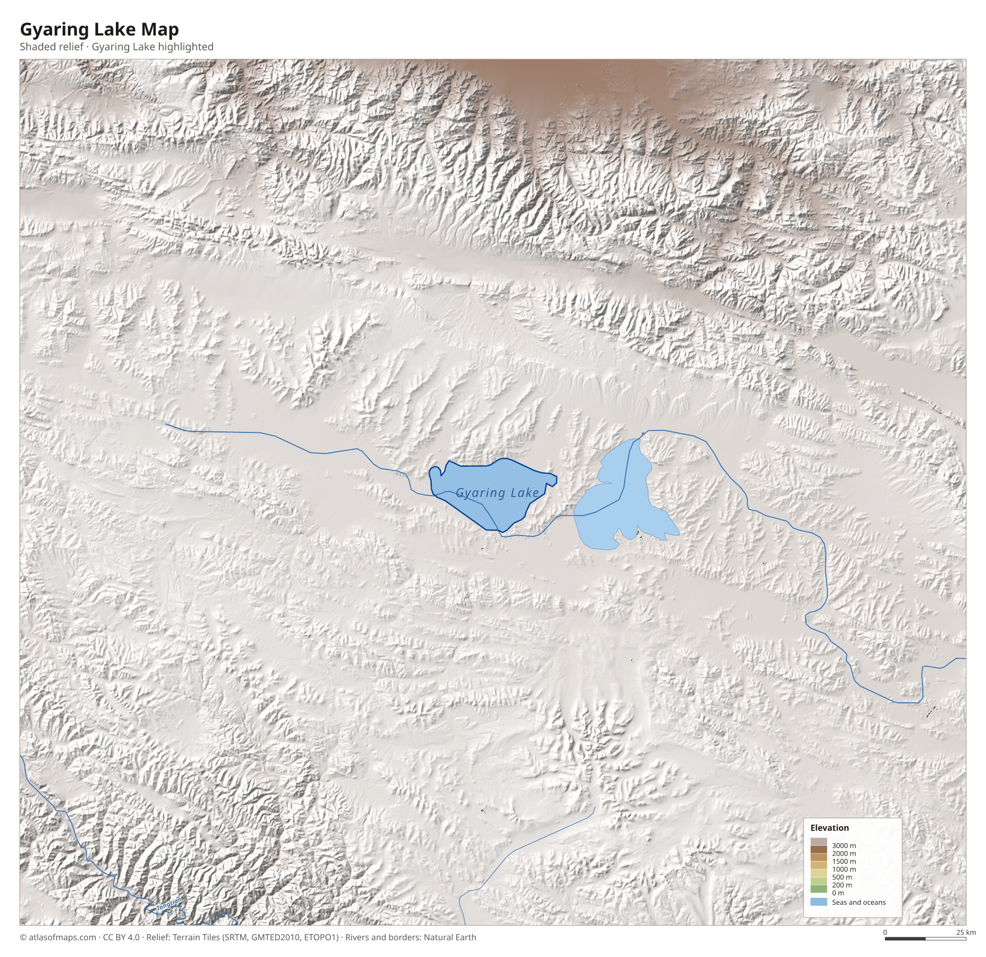 Gyaring Lake Map