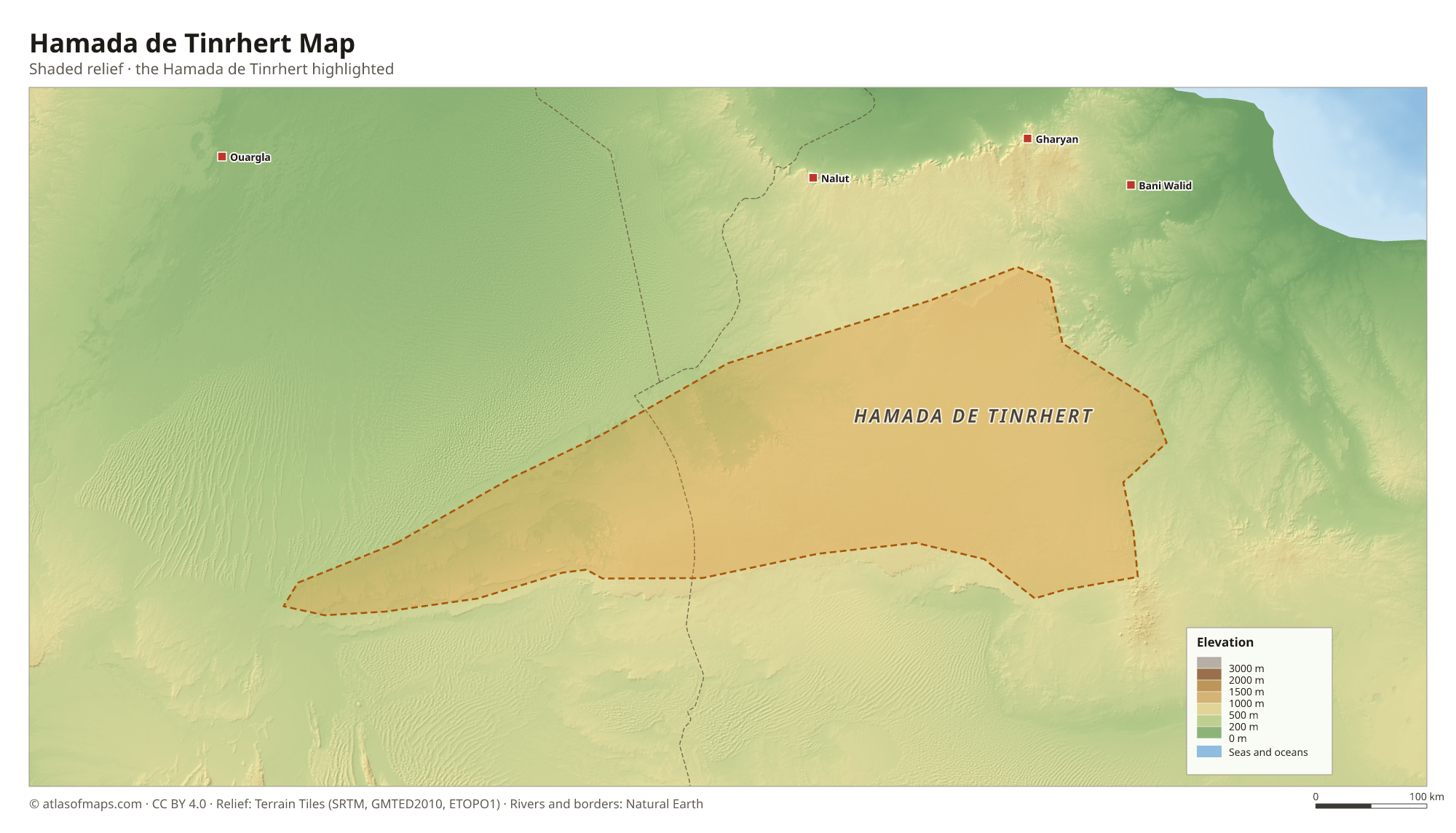 Hamada de Tinrhert Map