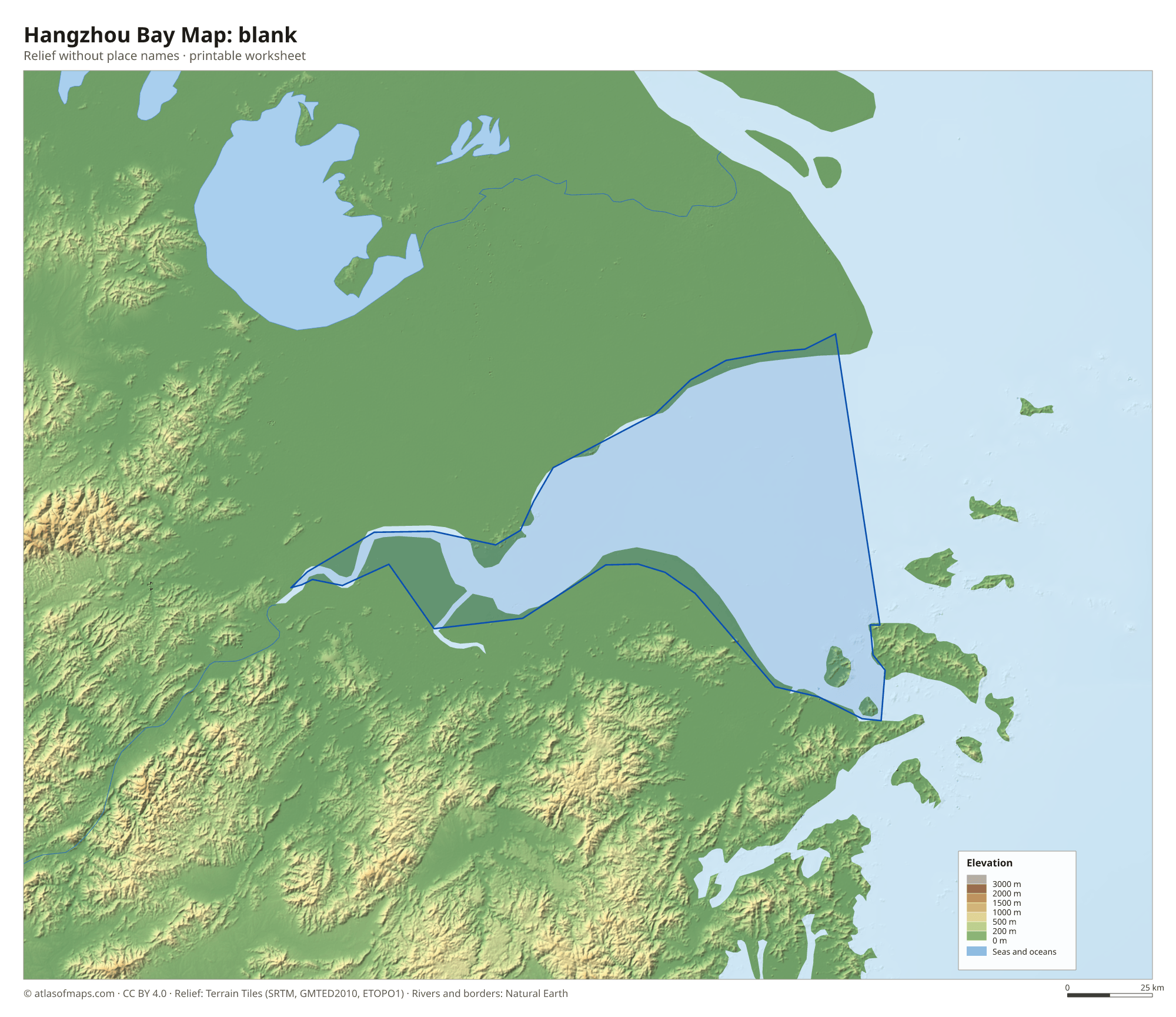 Hangzhou Bay Map without names