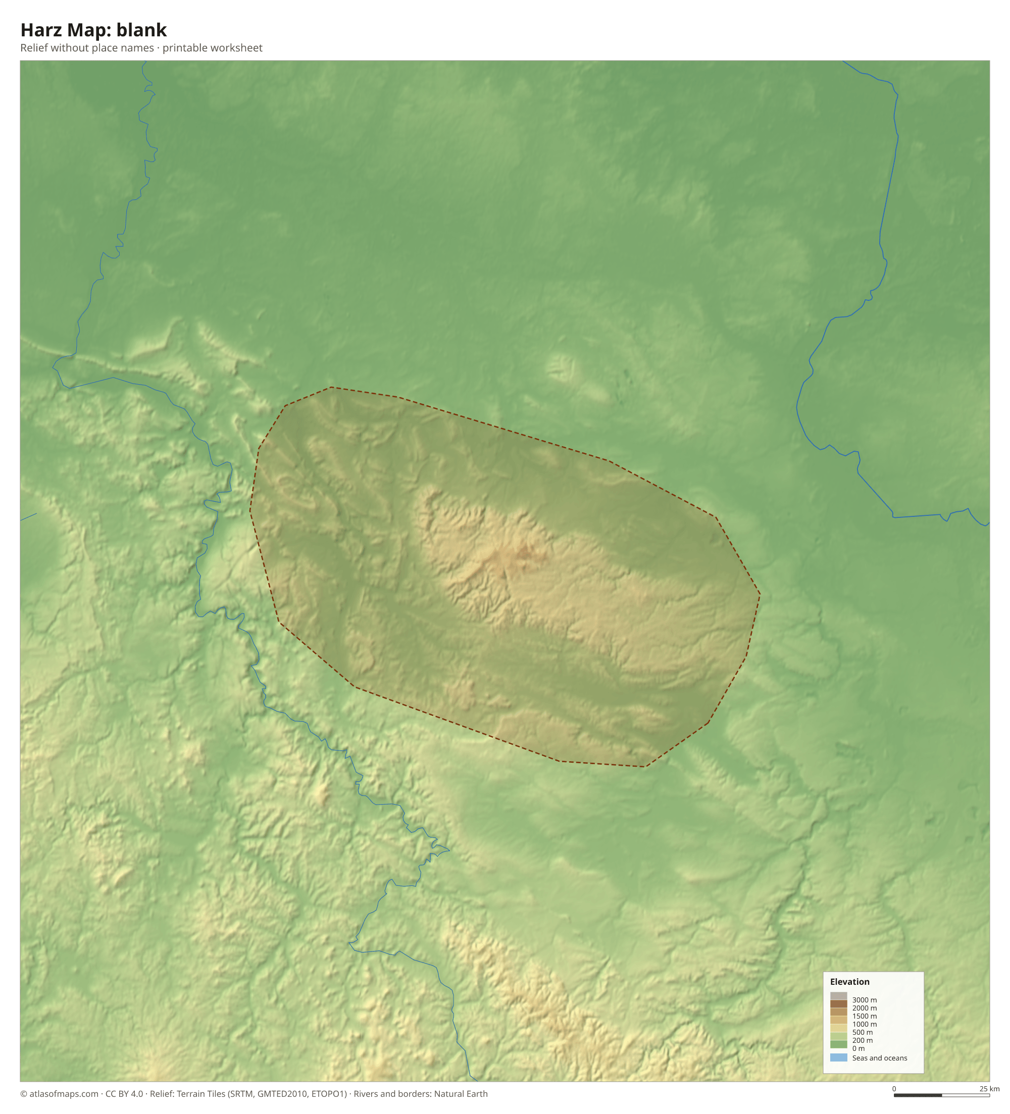 Harz Map without names