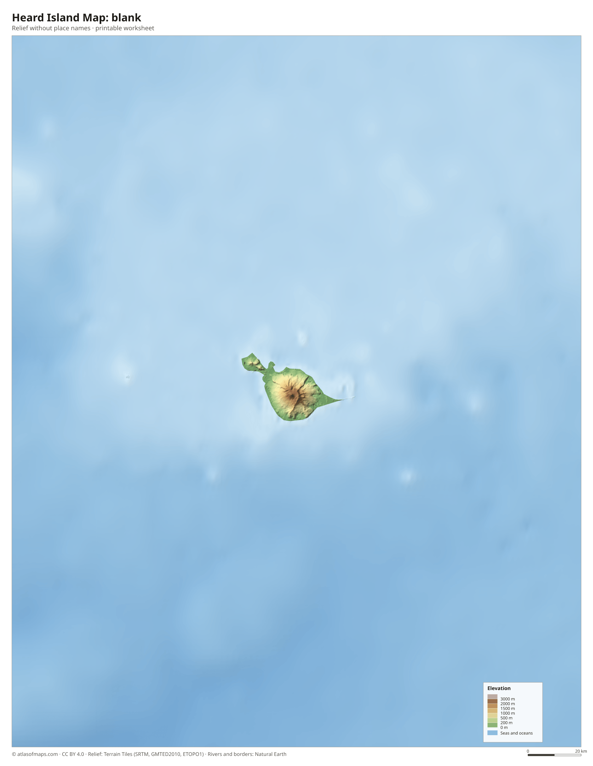 Heard Island Map without names