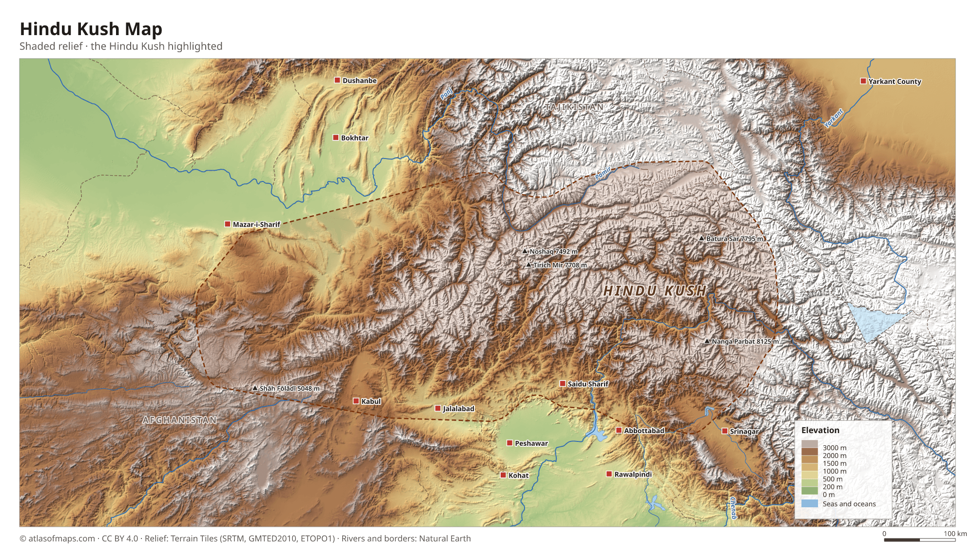 Hindu Kush Map