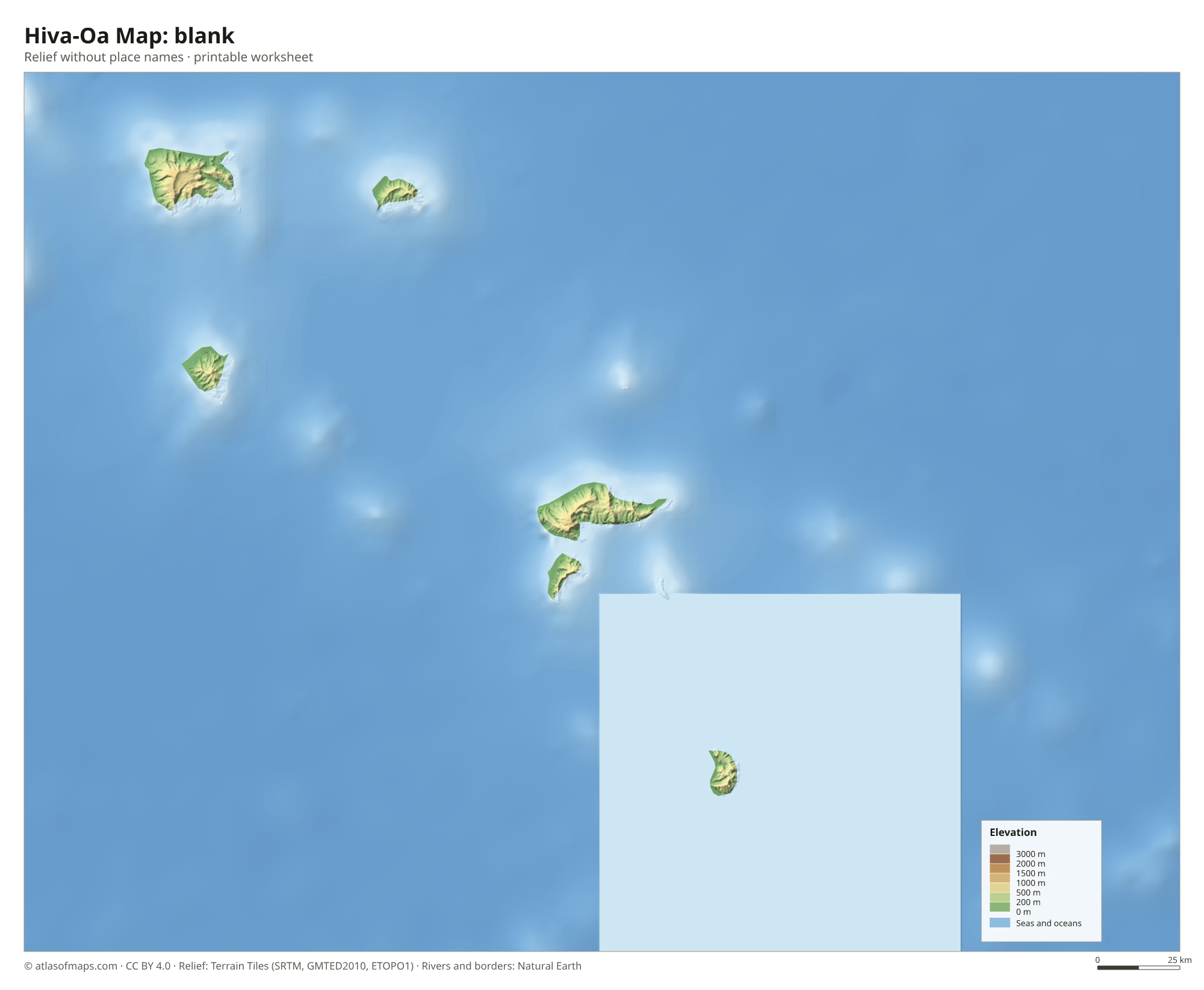Hiva-Oa Map without names