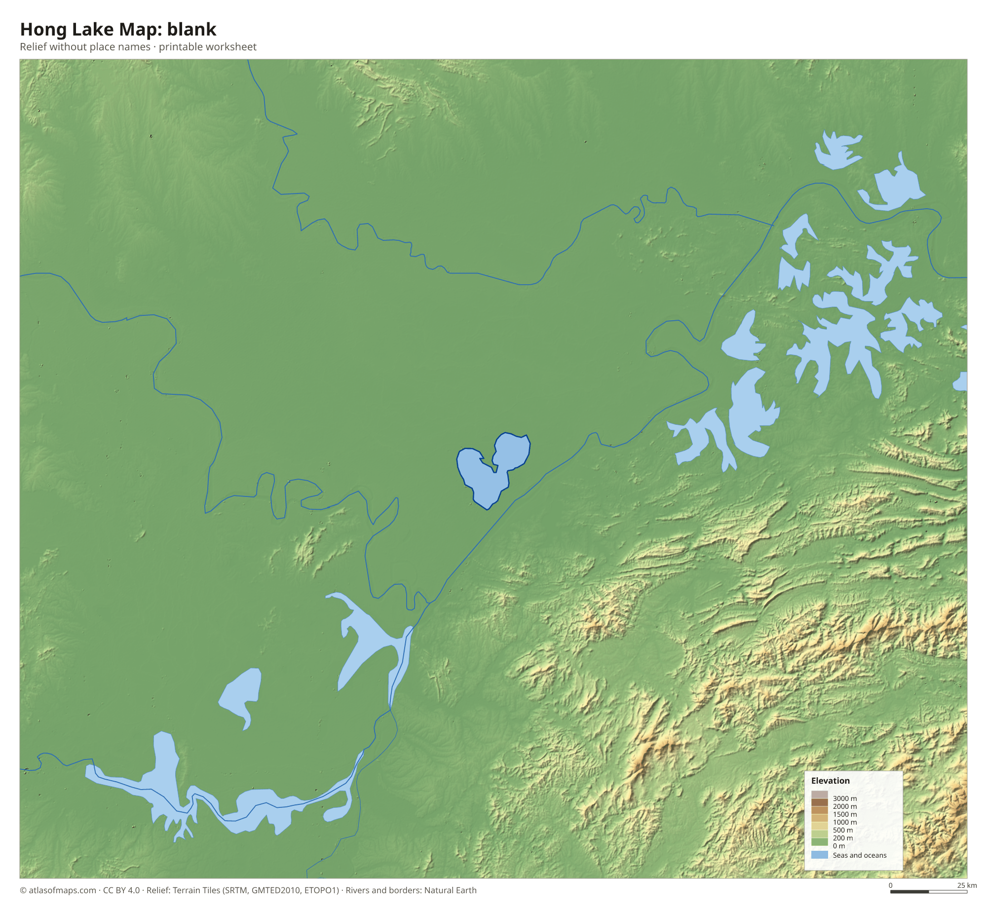 Hong Lake Map without names