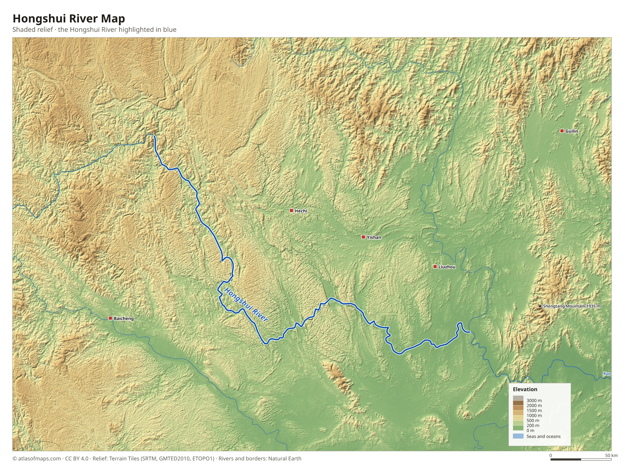 Hongshui River Map